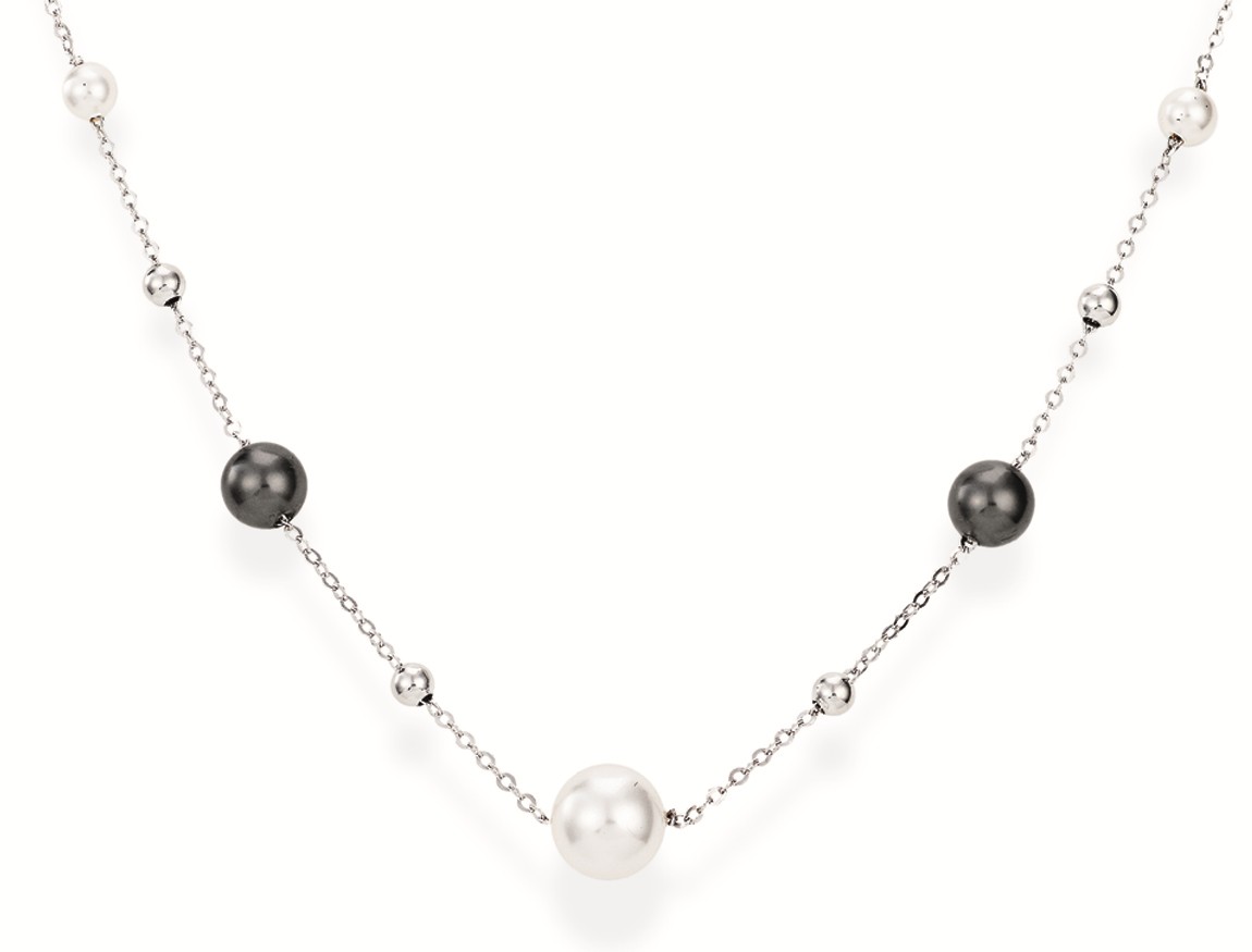 Collana in argento 925 con e perle di cristallo - AMEN