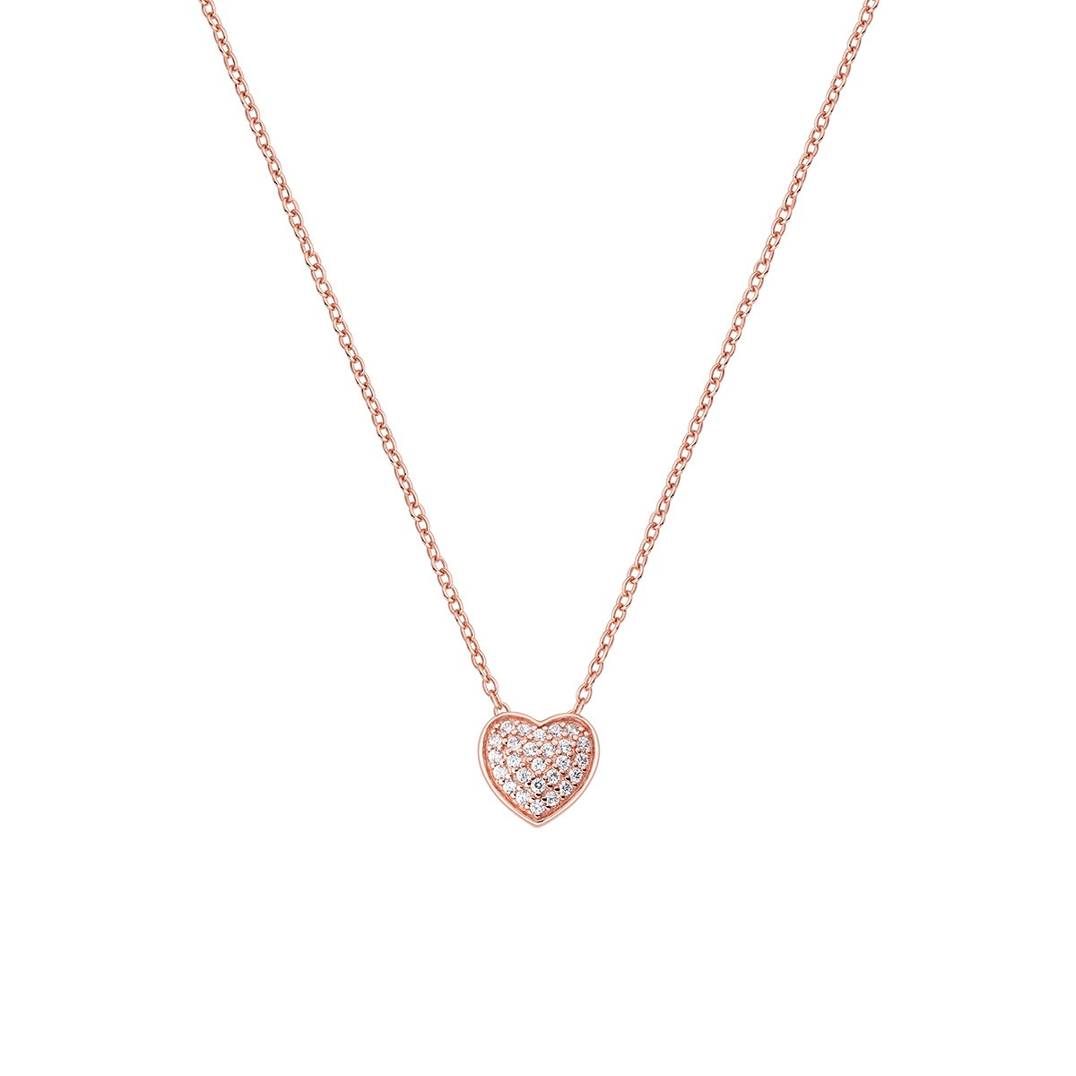 Collana da donna in argento 925 rosé con zirconi bianchi - AMEN