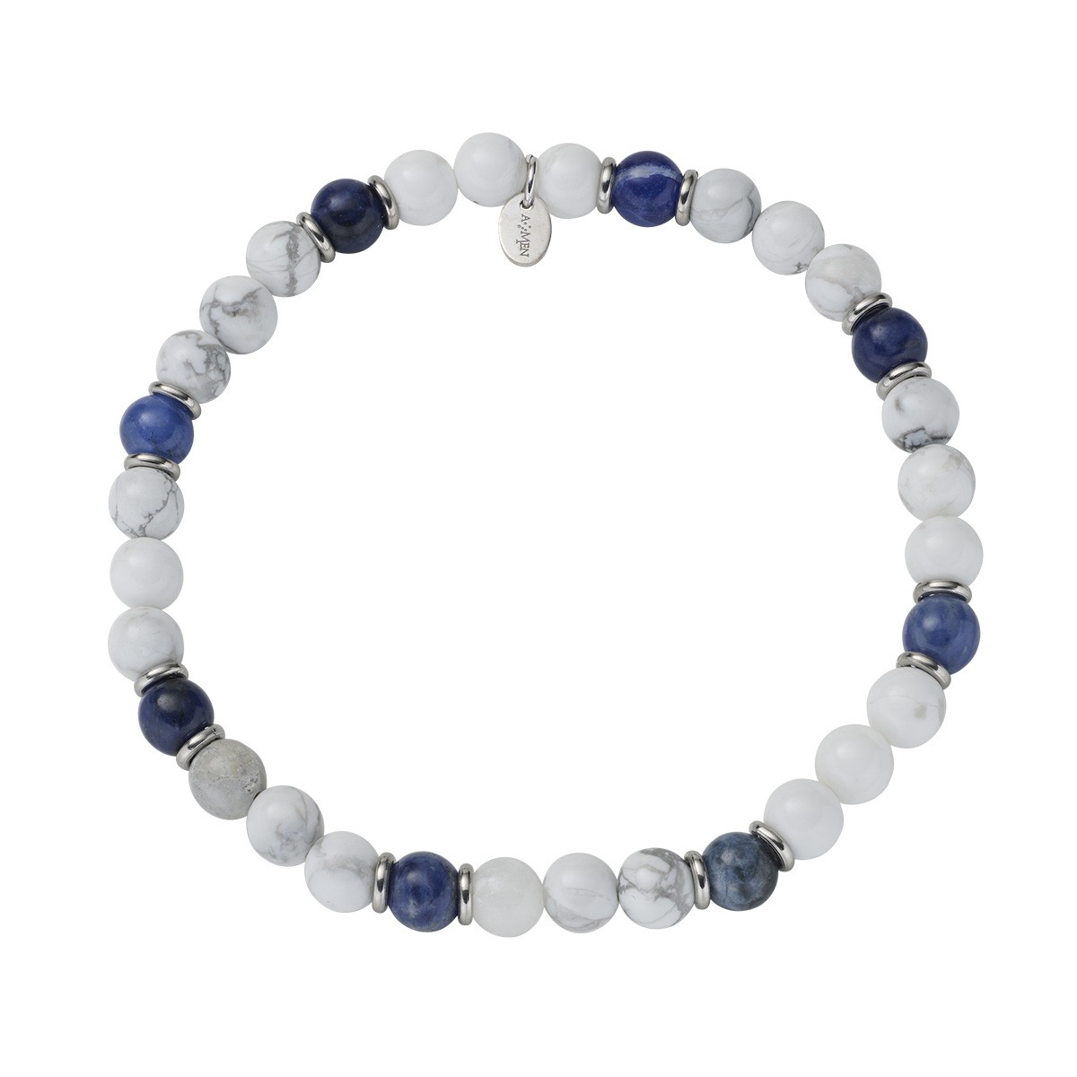 Bracciale in acciaio 316L con agata multicolor - AMEN