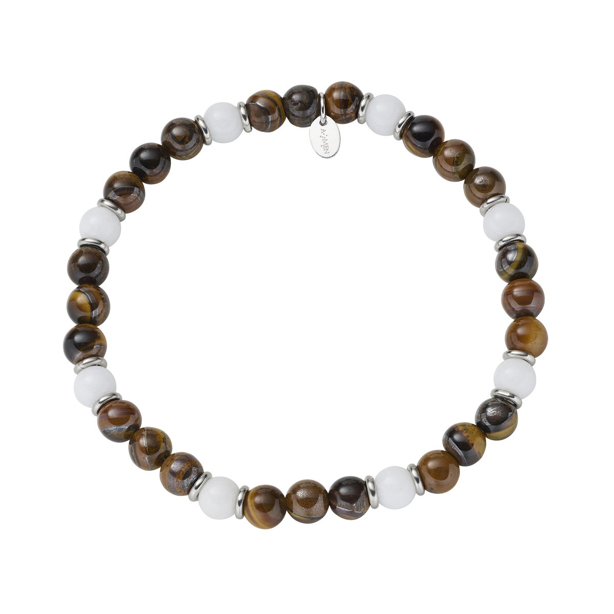 Bracciale in acciaio 316L con agata multicolor - AMEN