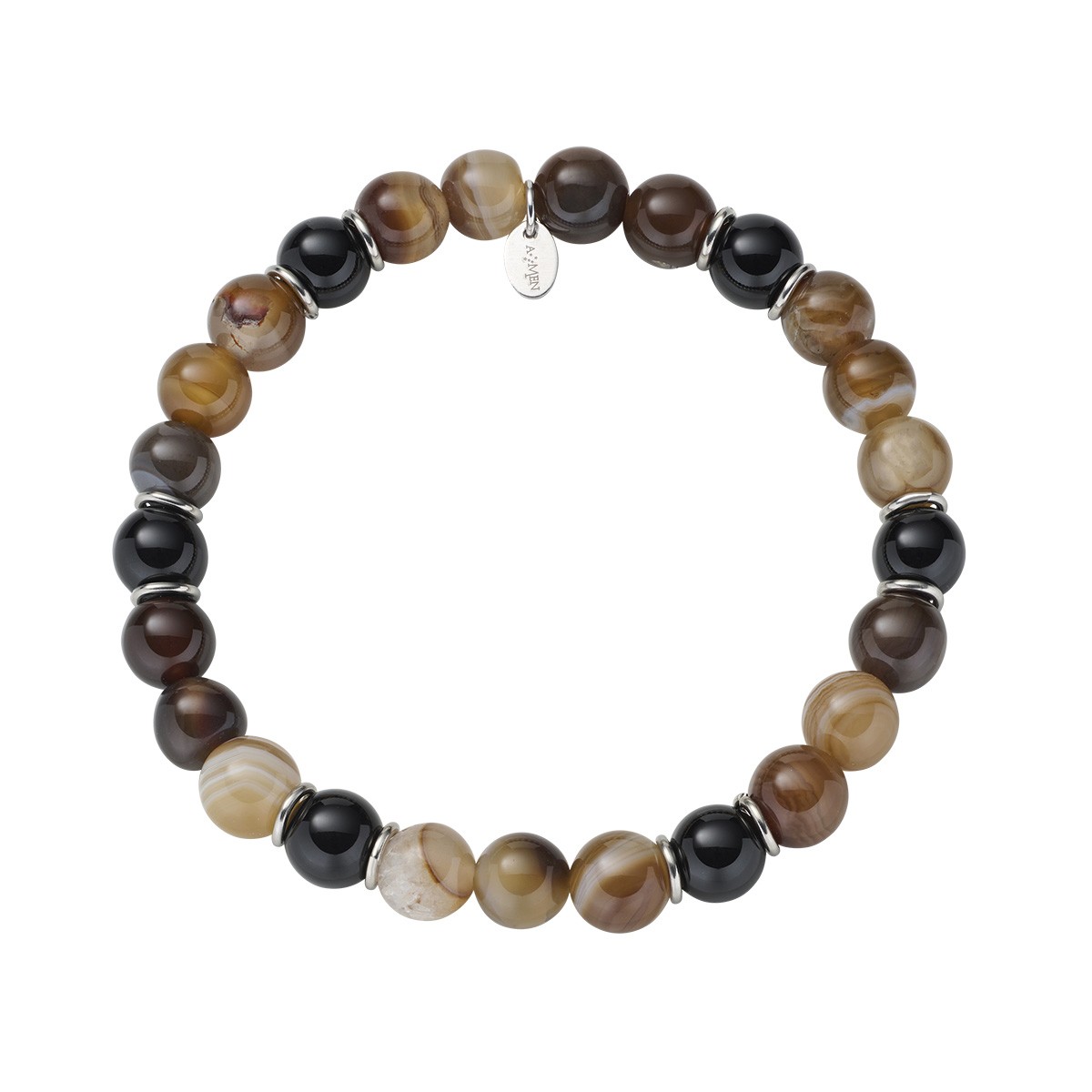 Bracciale in acciaio con agata - AMEN