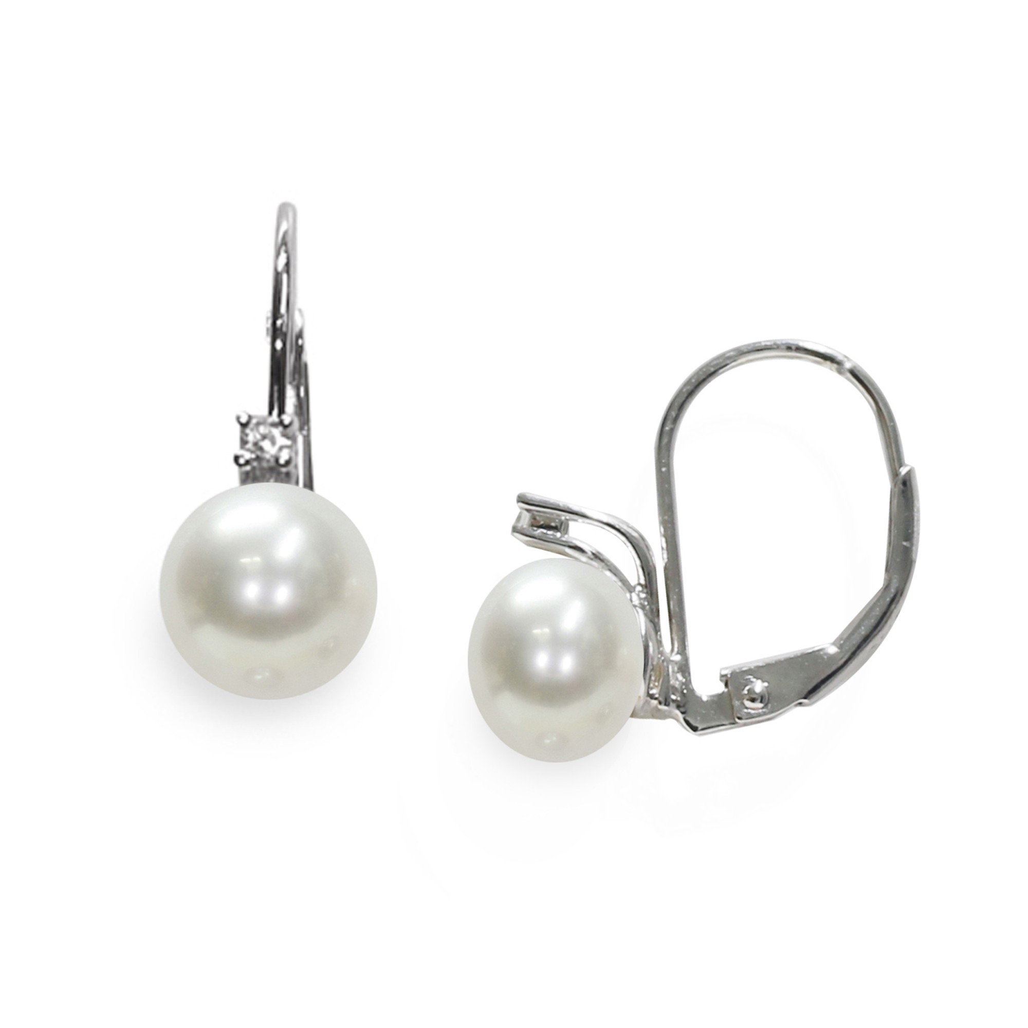 Orecchini in argento 925 con zirconi e perle - MAYUMI