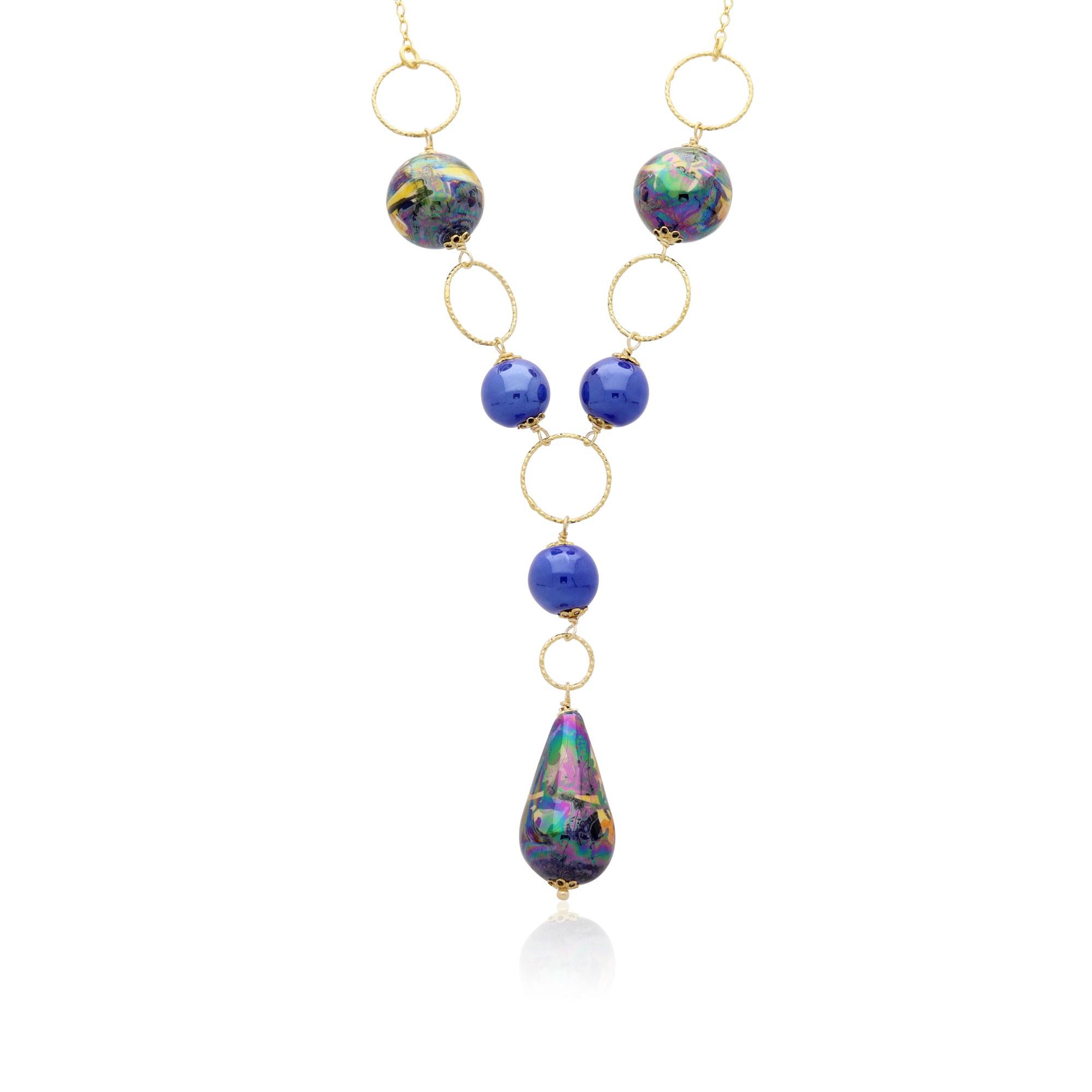 Collana Cleo in argento e ceramica - LE PERLE DI CALTAGIRONE