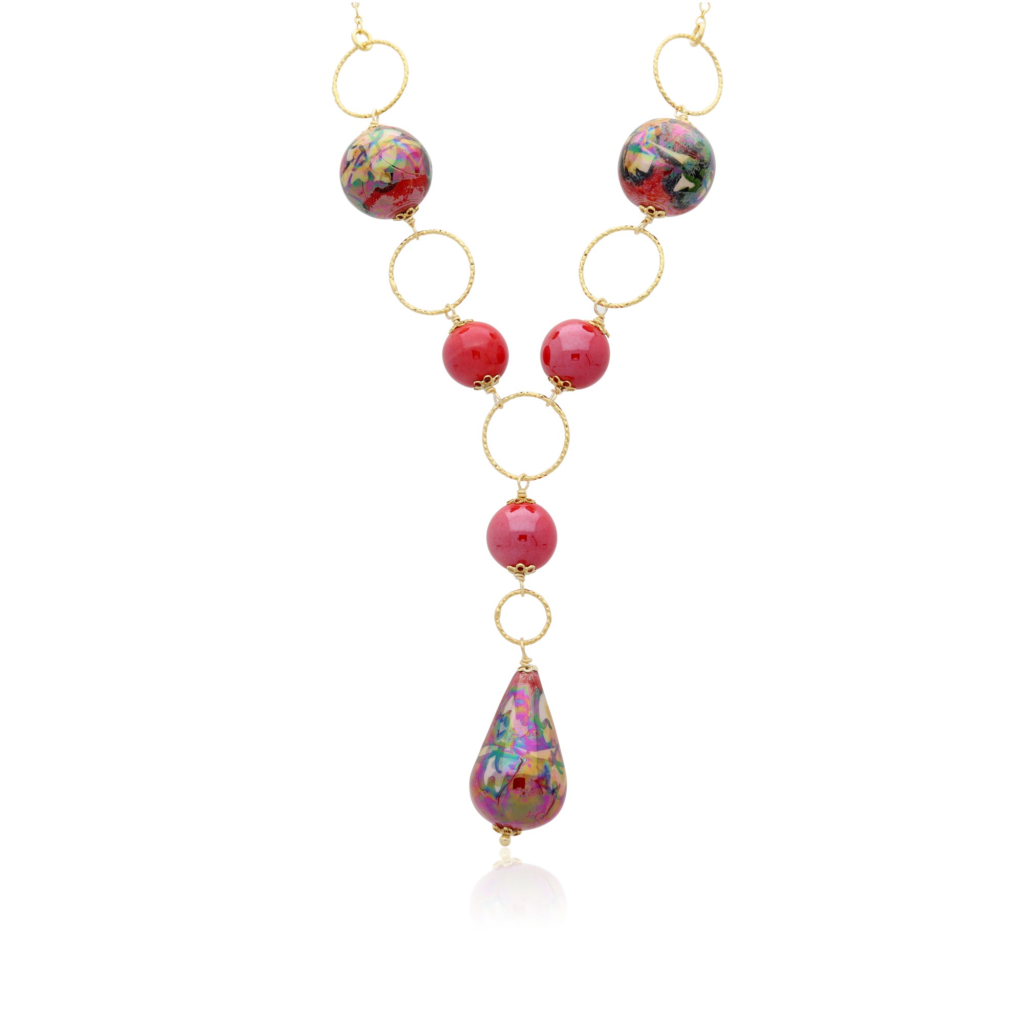 Collana Cleo in argento e ceramica - LE PERLE DI CALTAGIRONE