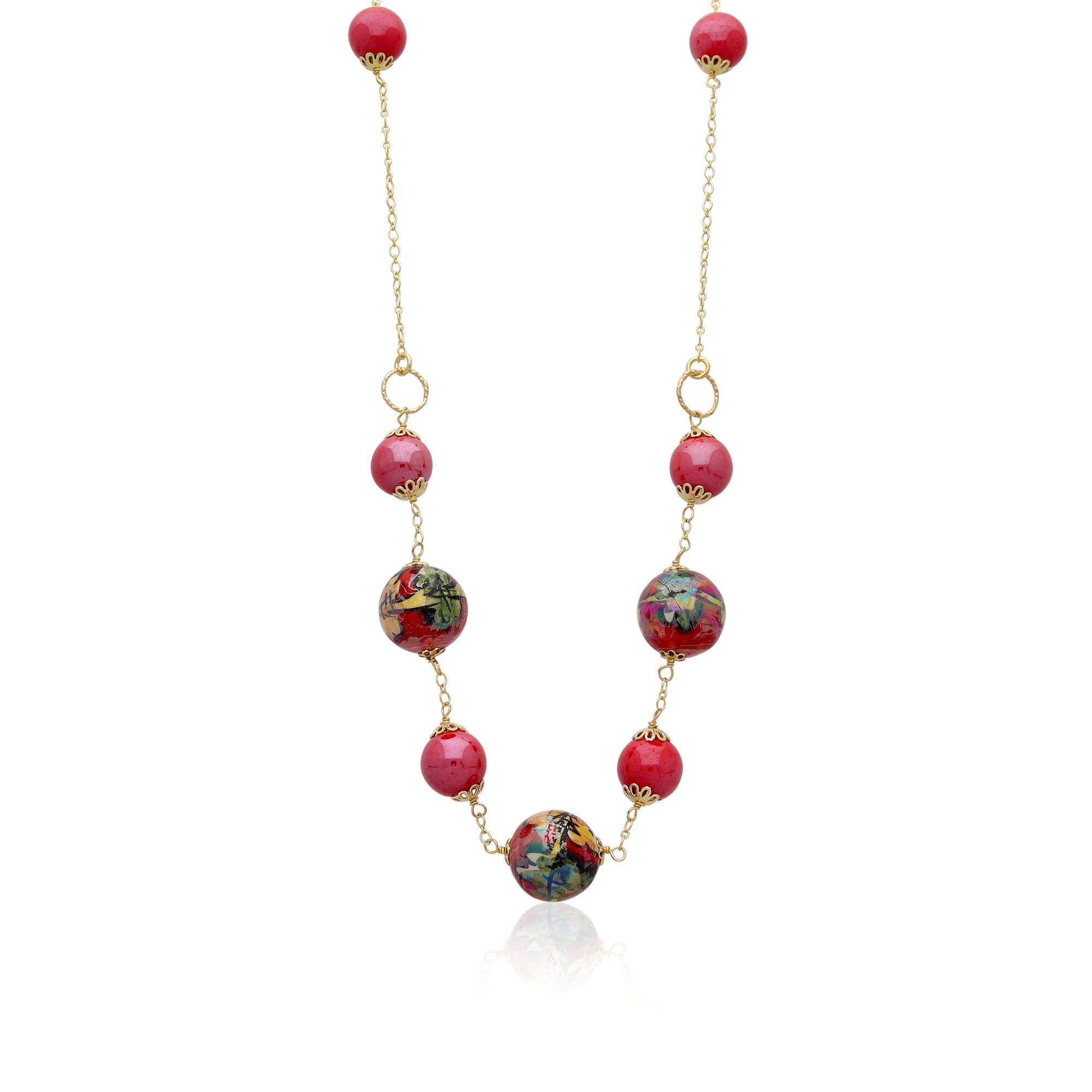 Collana Isira in argento e ceramica - LE PERLE DI CALTAGIRONE