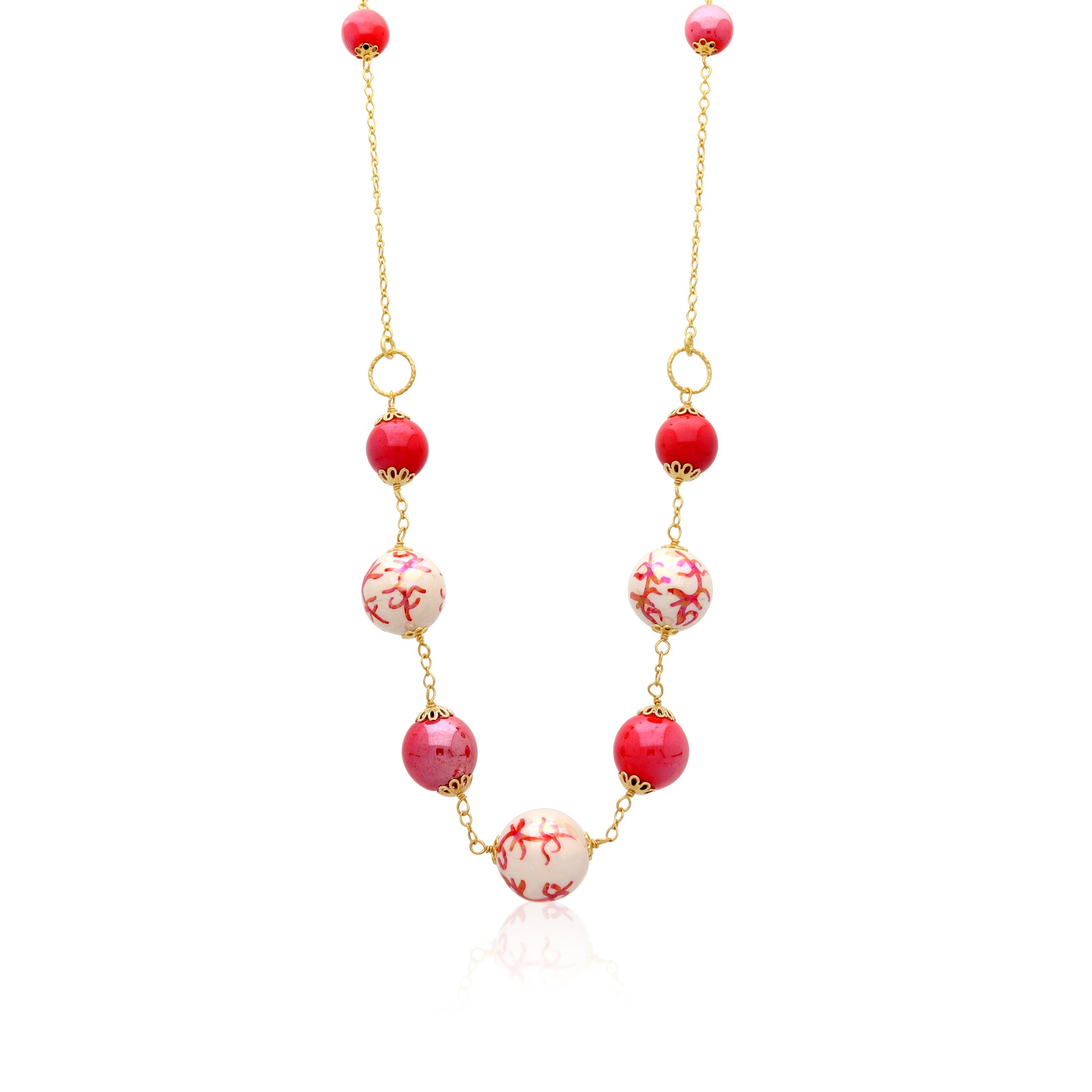 Collana Isira in argento e ceramica - LE PERLE DI CALTAGIRONE