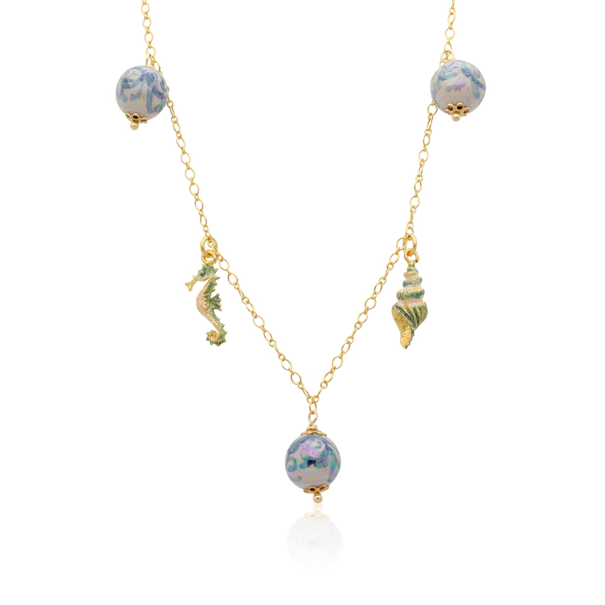 Collana Nahla in argento e ceramica - LE PERLE DI CALTAGIRONE