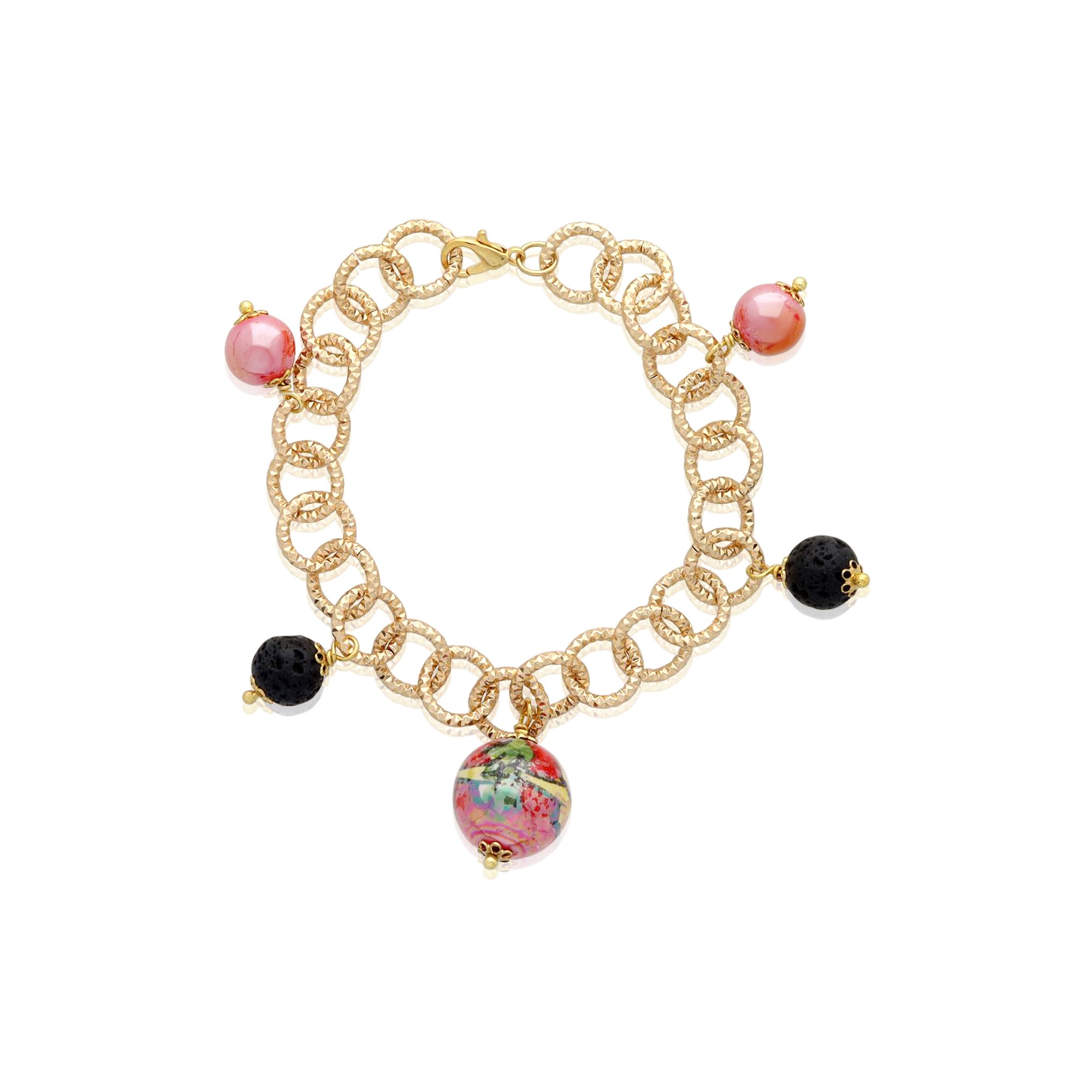 Bracciale Hera in ottone e ceramica - LE PERLE DI CALTAGIRONE