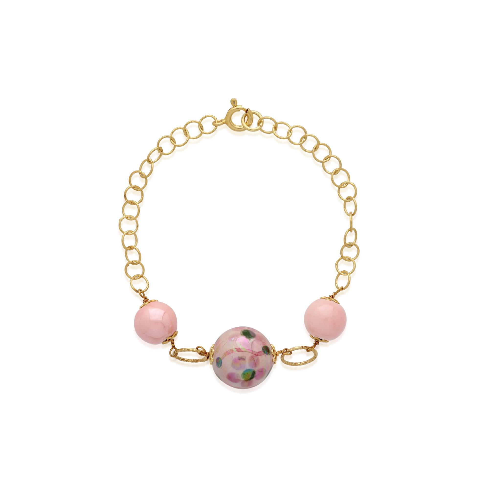 Bracciale Leda in ottone e ceramica - LE PERLE DI CALTAGIRONE