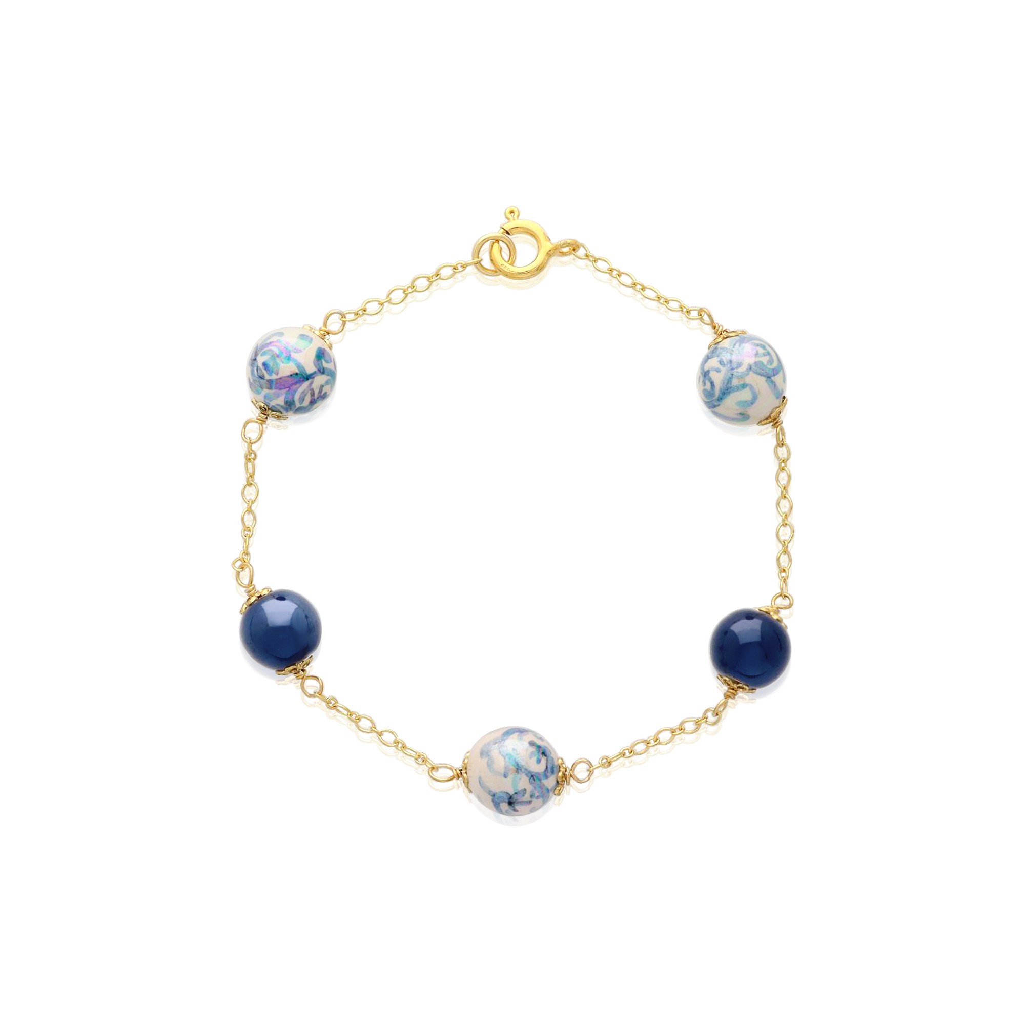 Bracciale Fedra in argento e ceramica - LE PERLE DI CALTAGIRONE