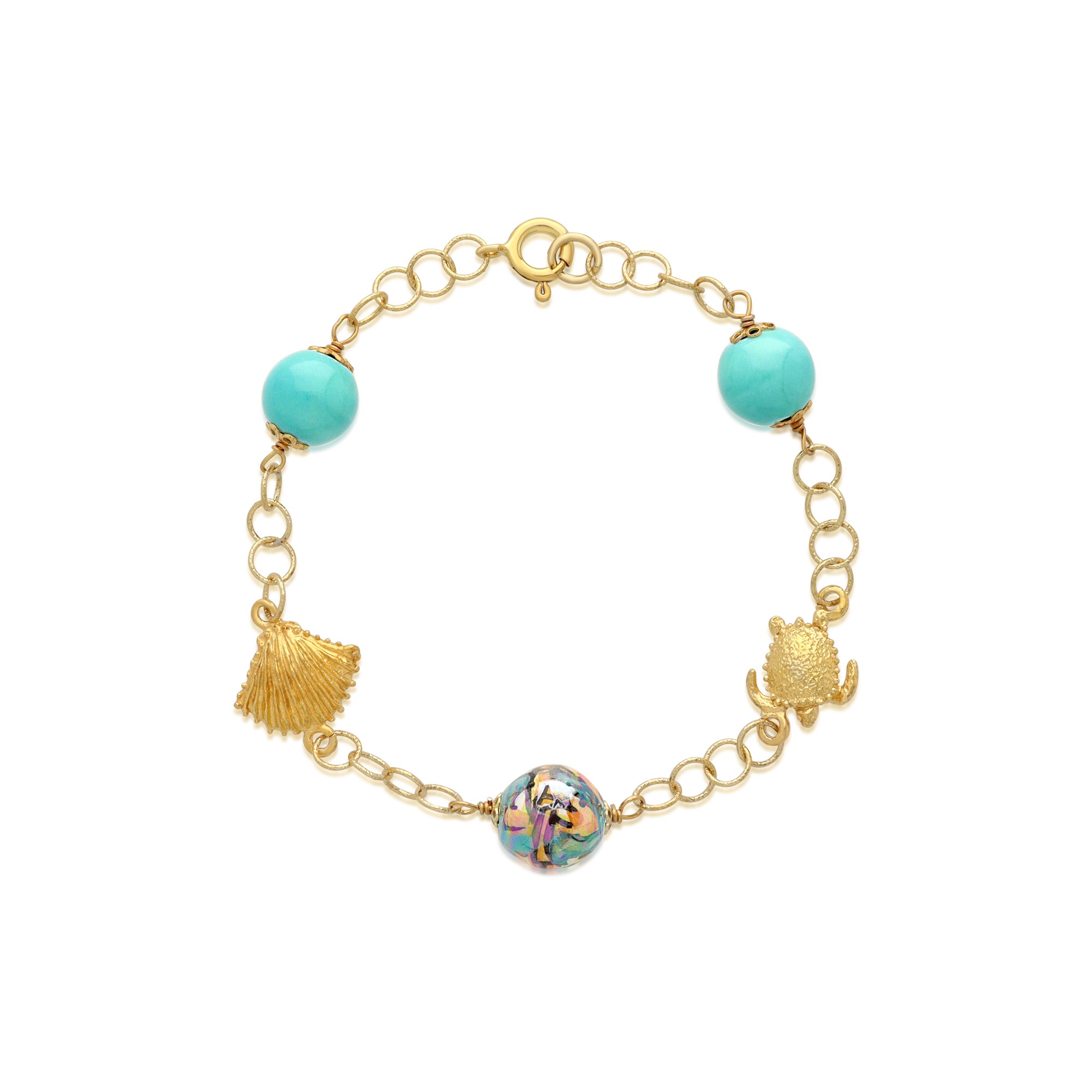 Bracciale Shana in argento e ceramica - LE PERLE DI CALTAGIRONE