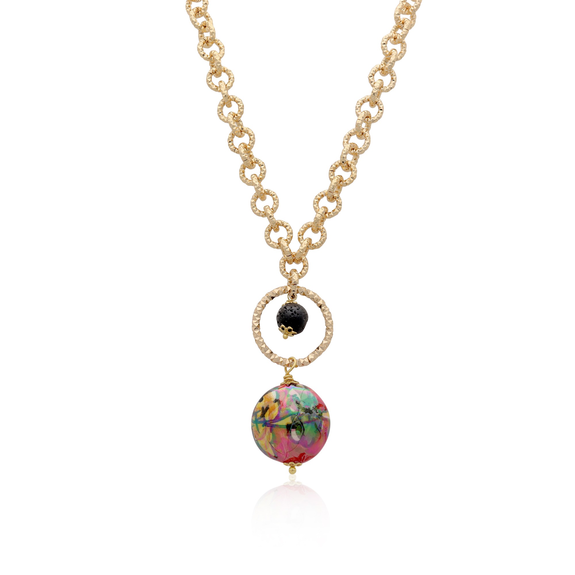 Collana Demetra in ottone e ceramica - LE PERLE DI CALTAGIRONE