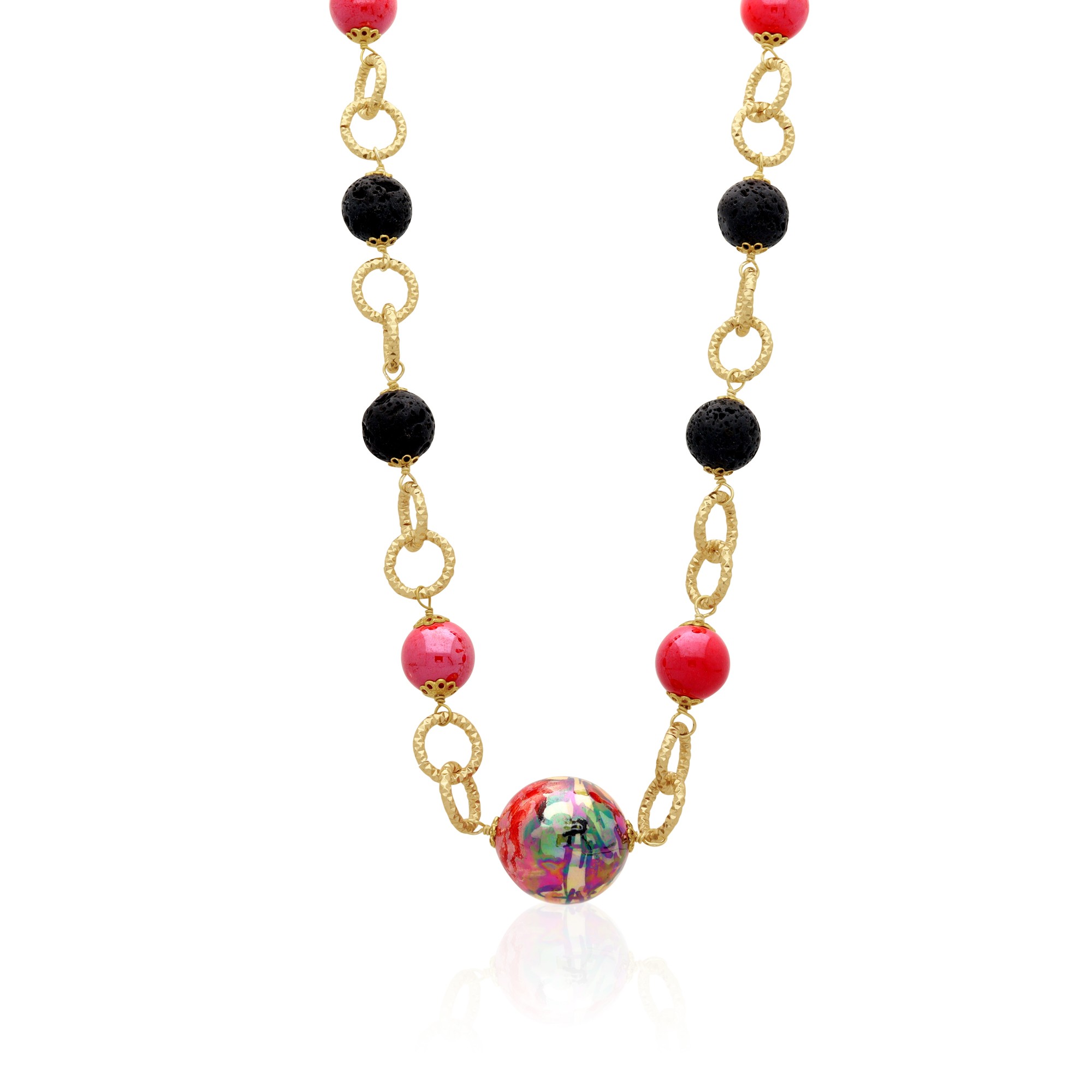 Collana Hera in ottone e ceramica - LE PERLE DI CALTAGIRONE