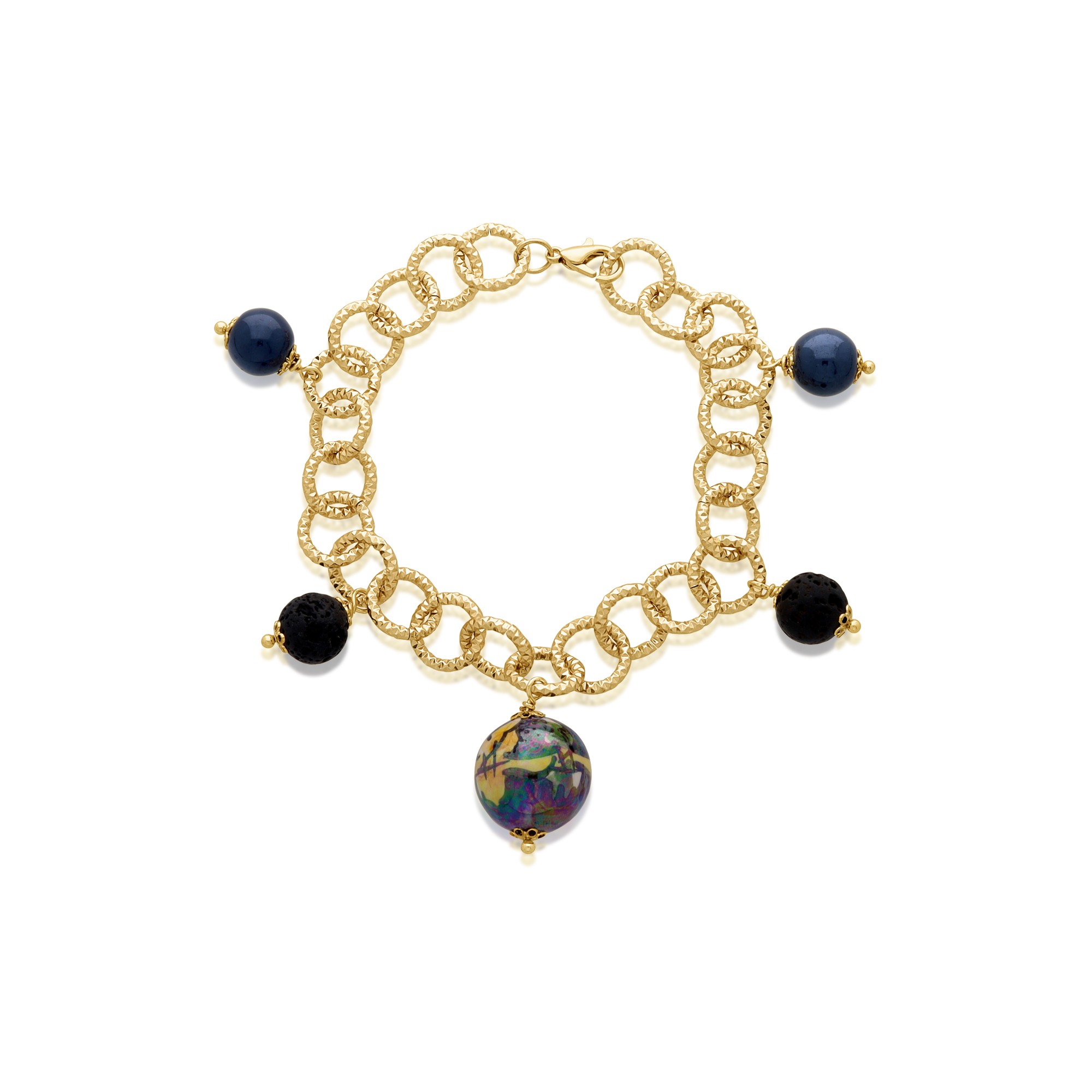 Pulsera Hera en lat&oacute;n y cer&aacute;mica - LE PERLE DI CALTAGIRONE