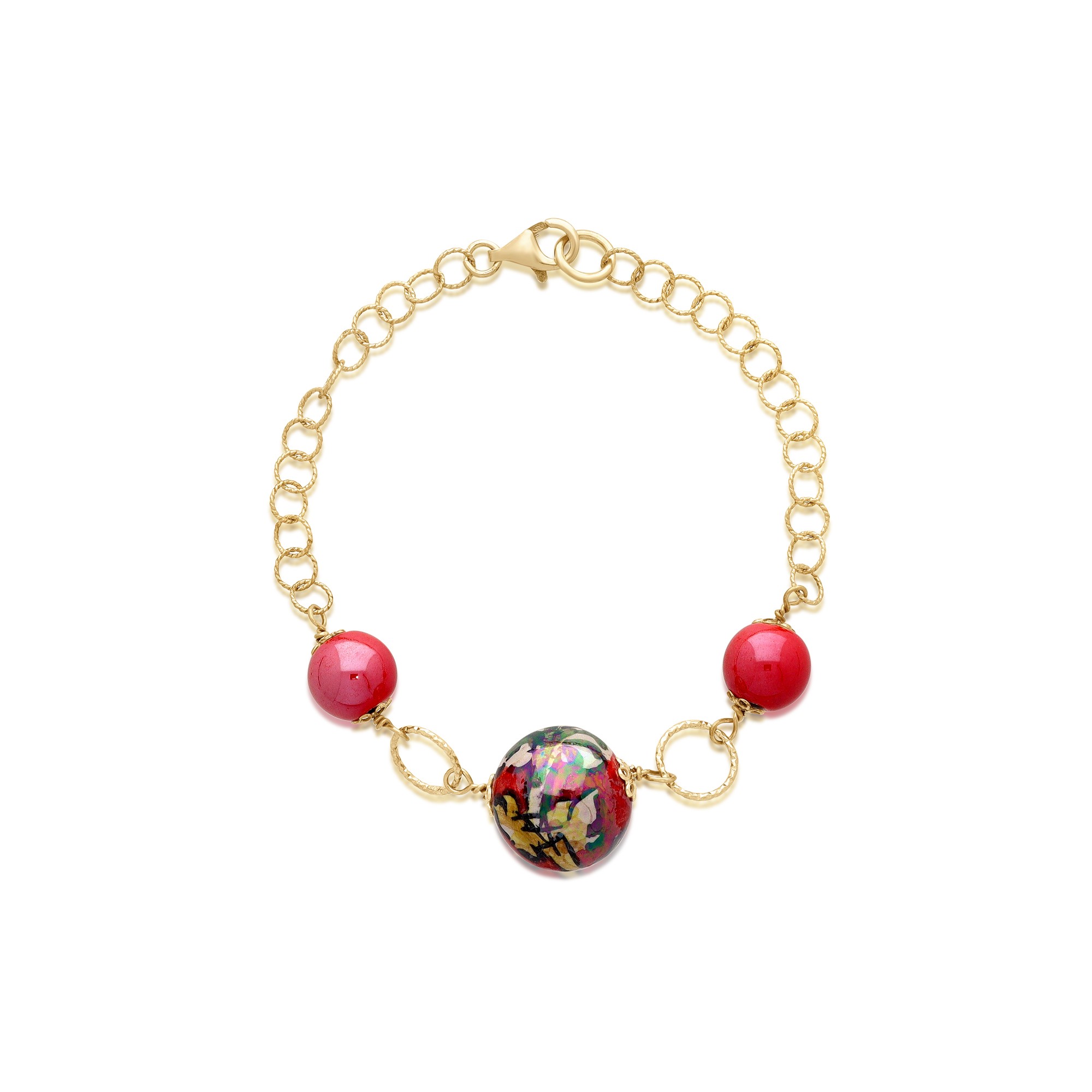 Pulsera Hera en lat&oacute;n y cer&aacute;mica - LE PERLE DI CALTAGIRONE