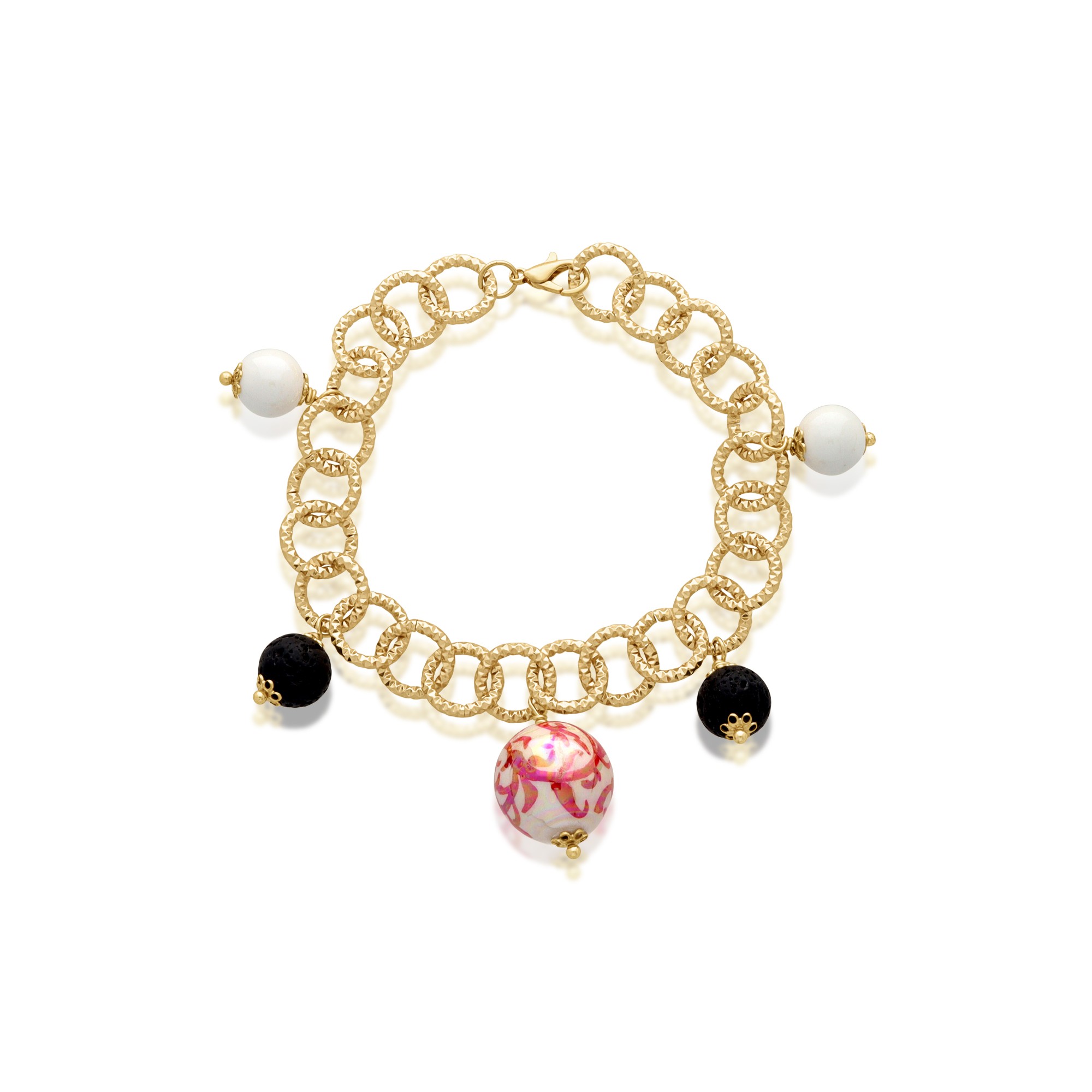 Pulsera Hera en lat&oacute;n y cer&aacute;mica - LE PERLE DI CALTAGIRONE