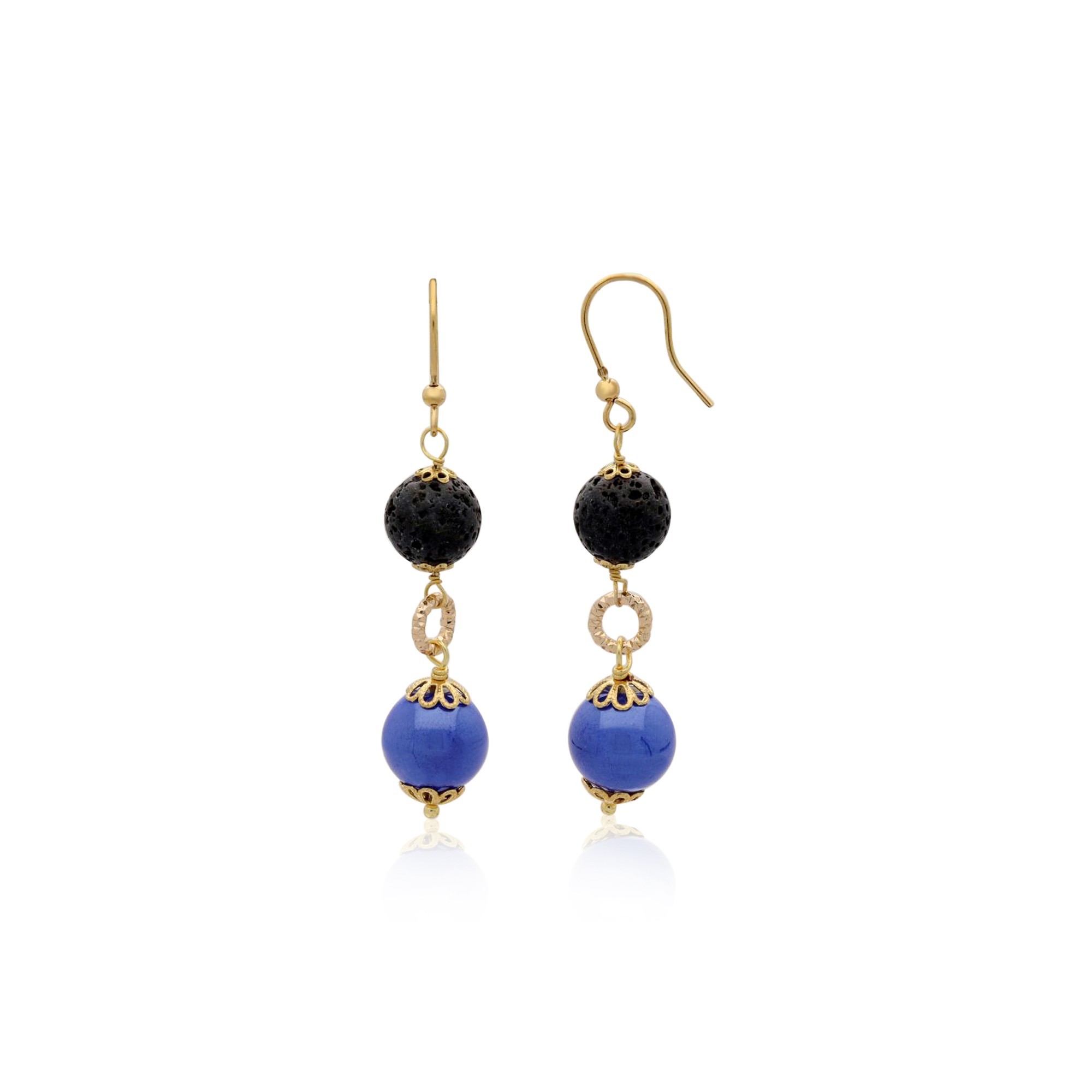 Cerera earrings in brass and ceramic - LE PERLE DI CALTAGIRONE