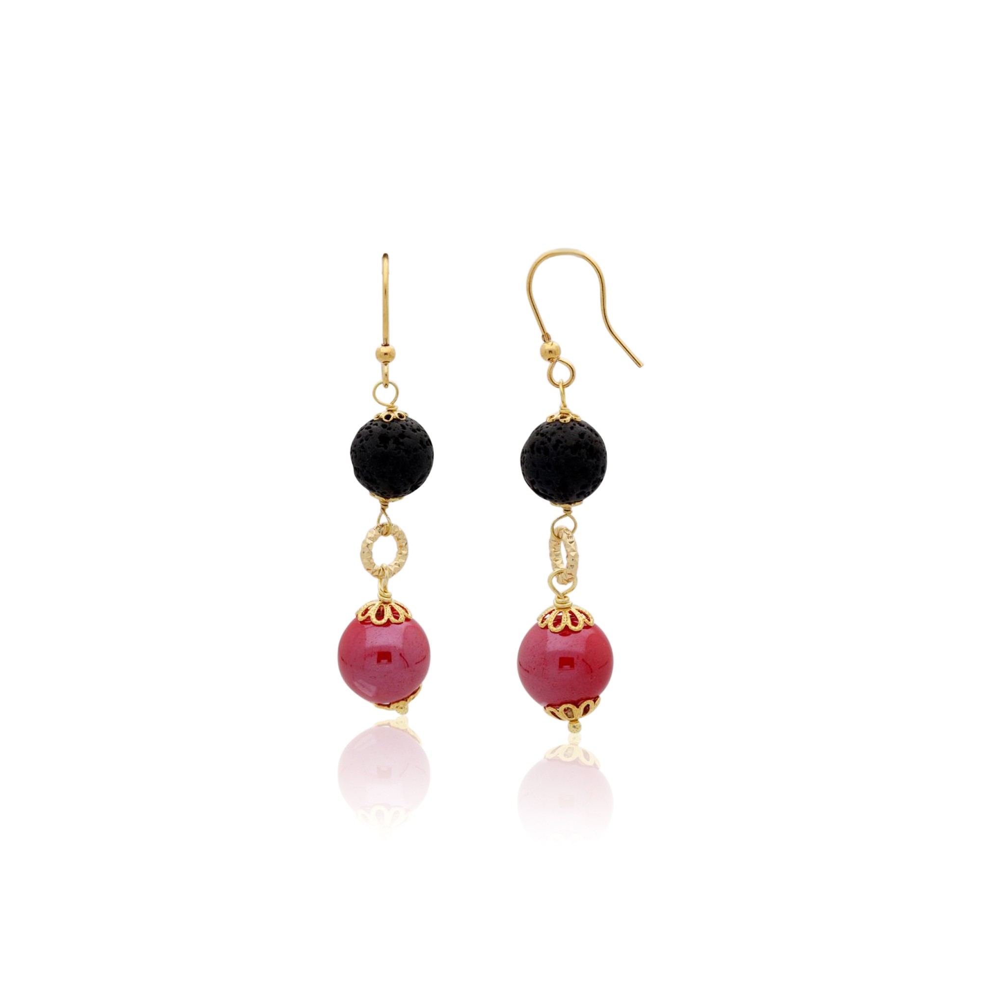 Cerera earrings in brass and ceramic - LE PERLE DI CALTAGIRONE