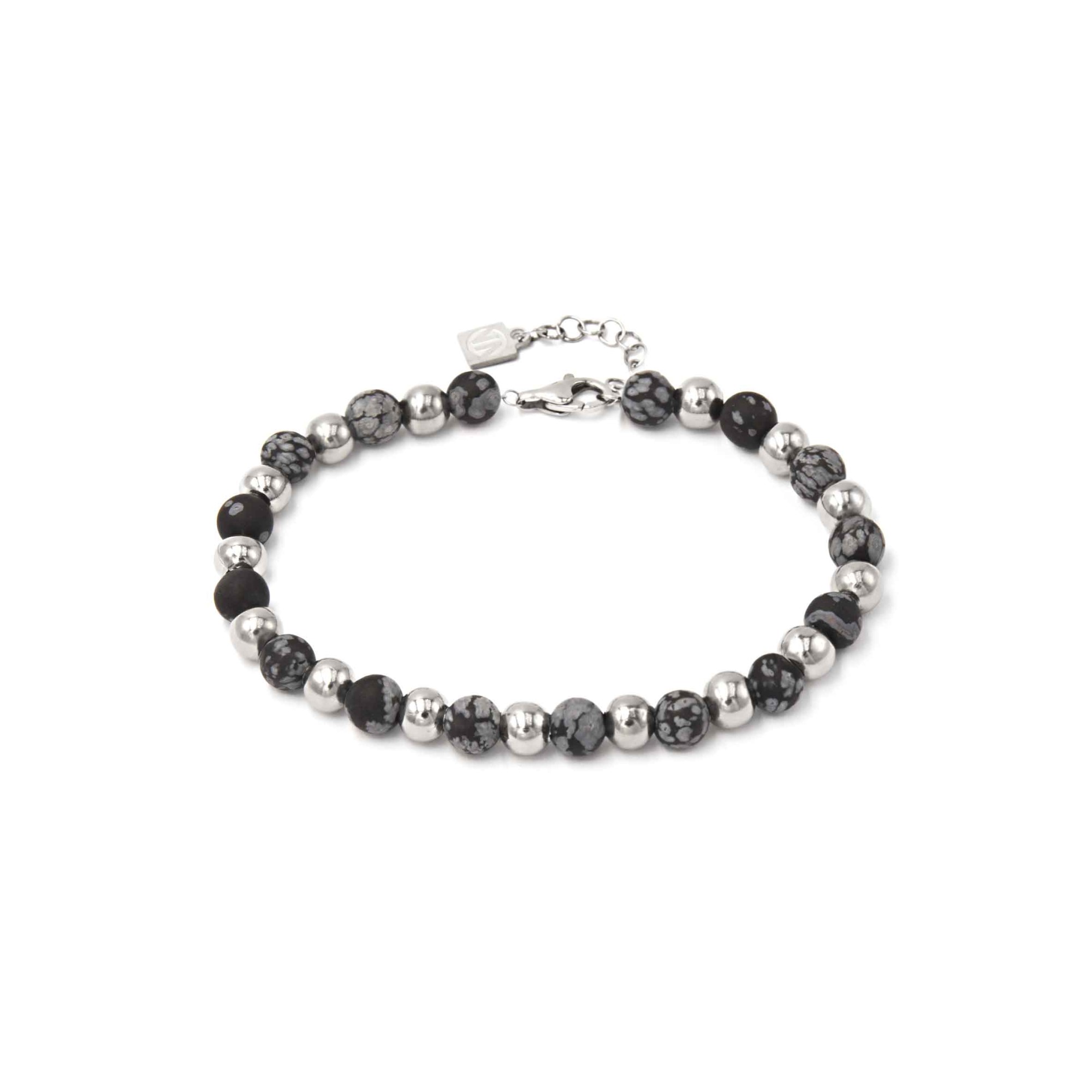 Bracciale Instinct in acciaio e ossidiana - NOMINATION