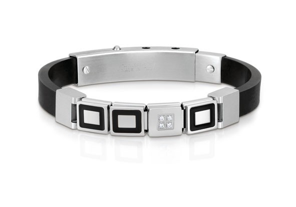 Bracciale Ikons in acciaio e caucci&ugrave; - NOMINATION