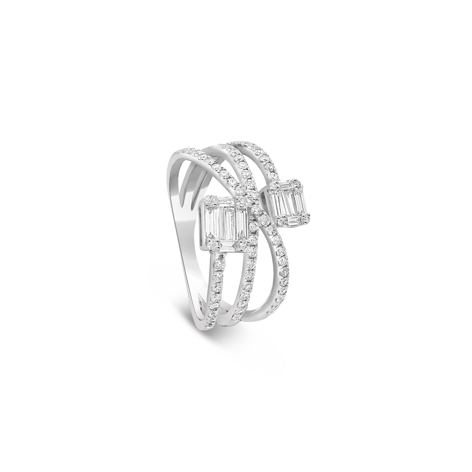 18 kt white gold ring heart diamonds 0.33 ct size 14 Alfieri & St. John - ALFIERI & ST. JOHN