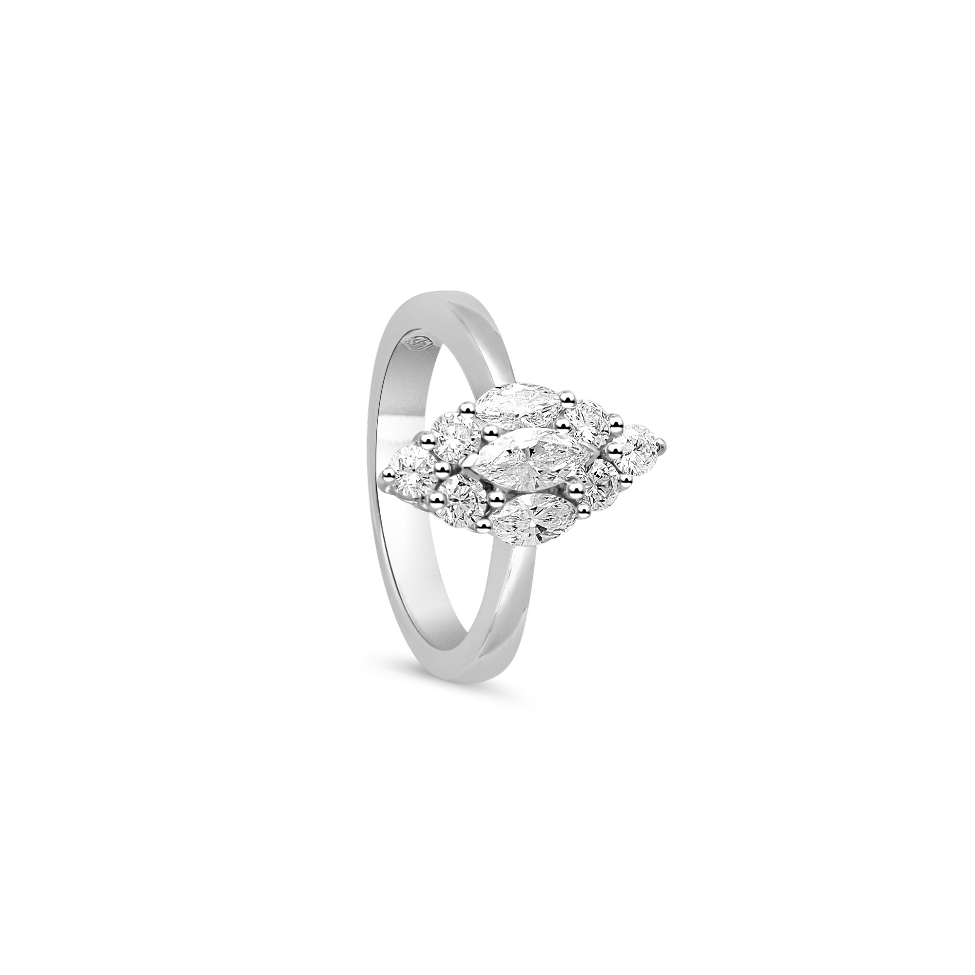 18kt white gold ring diamonds 0.72ct VS1 F size 13 Alfieri & St. John - ALFIERI & ST. JOHN