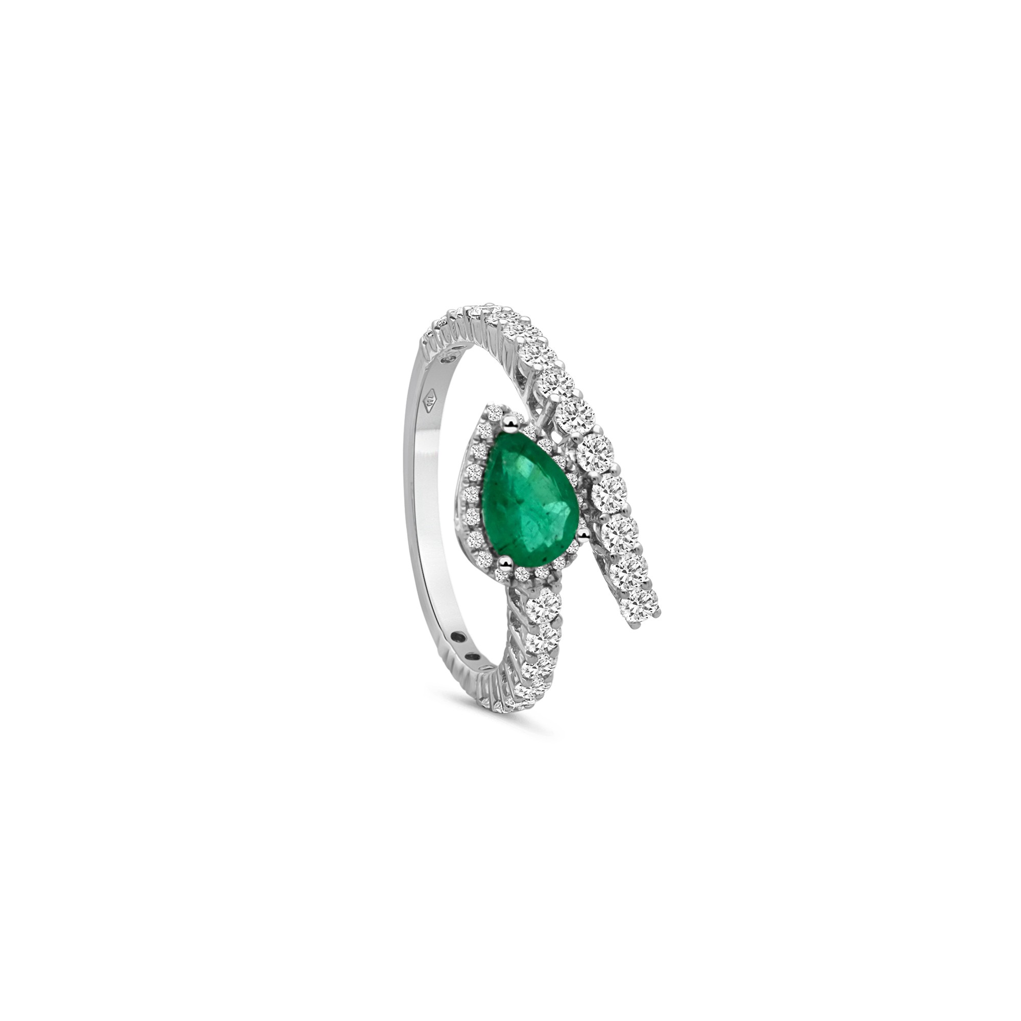 Anello oro bianco diamanti e smeraldo Alfieri & St. John - ALFIERI & ST. JOHN