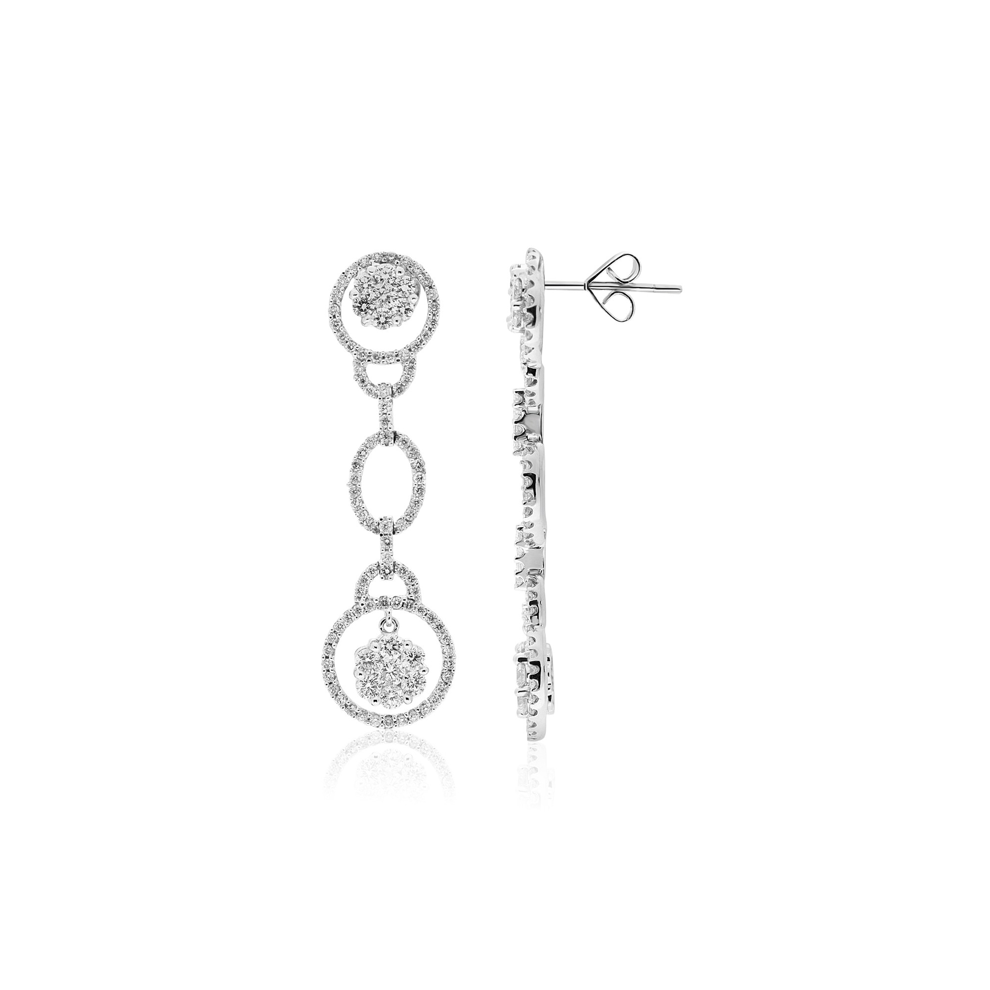 Dangling earrings in 18kt white gold diamonds 2.44 ct Alfieri & St. John - ALFIERI & ST. JOHN