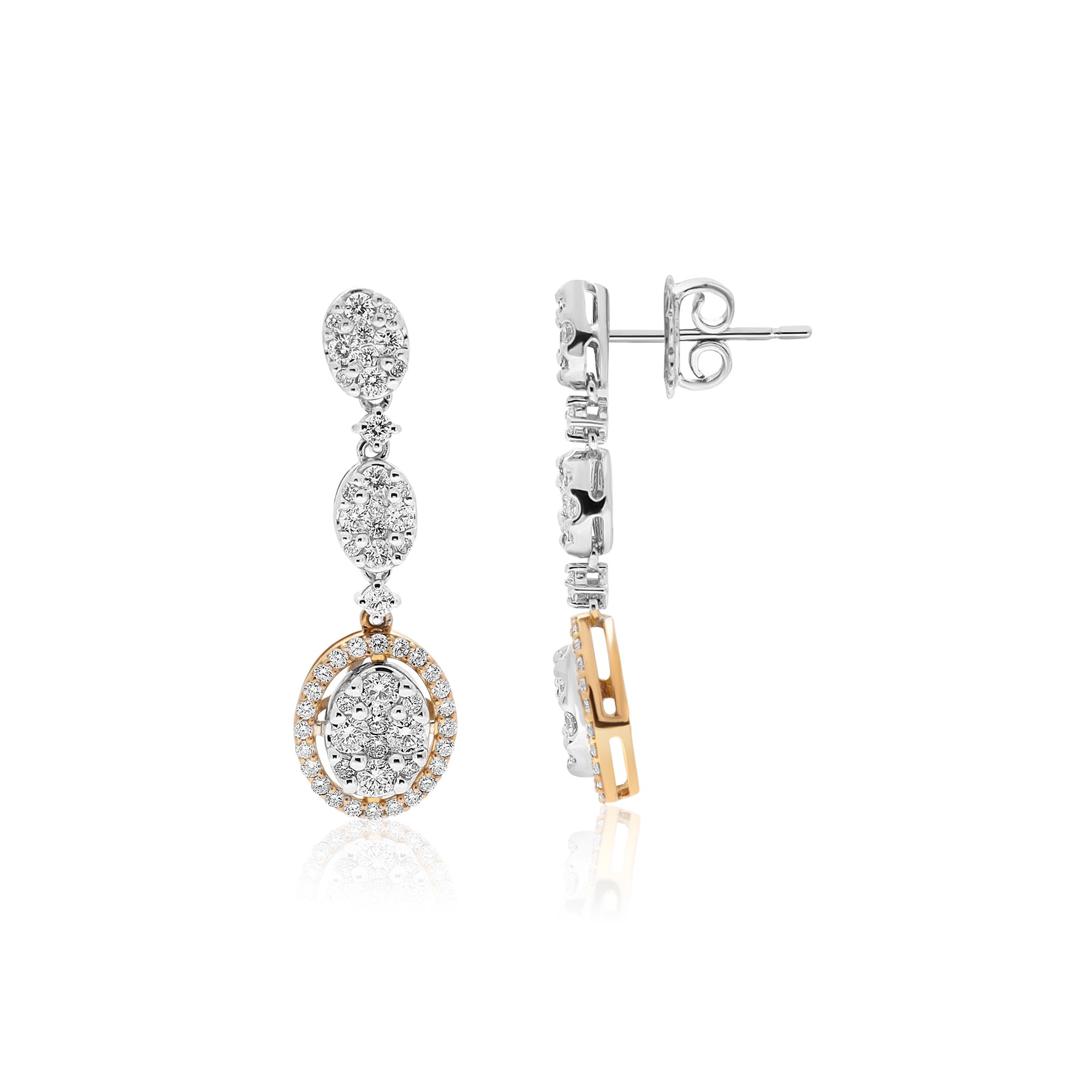 Dangling earrings in 18kt white gold diamonds 1.55 ct Alfieri & St. John - ALFIERI & ST. JOHN