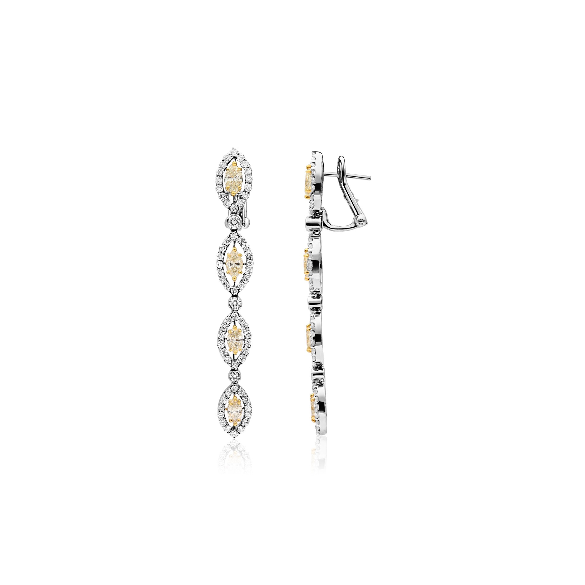Orecchini pendenti oro bianco 18kt diamanti Alfieri & St. John - ALFIERI & ST. JOHN