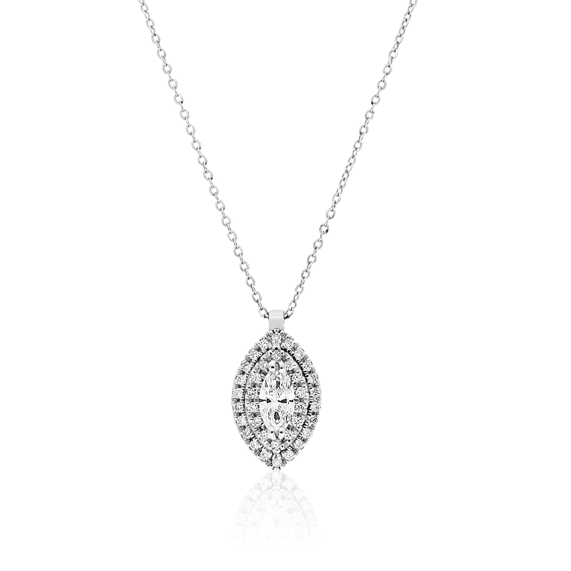 Necklace pendant 18kt white gold diamonds 0.34ct ALFIERI & ST. JOHN - ALFIERI & ST. JOHN