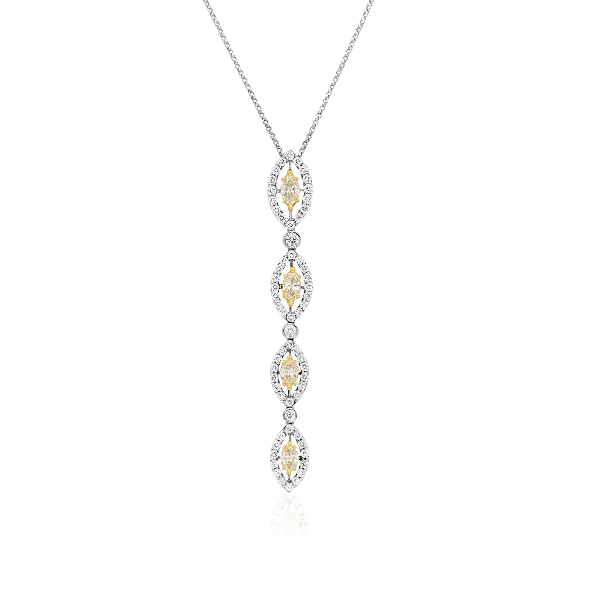 Collana pendente oro bianco 18kt diamanti 0,73ct ALFIERI & ST. JOHN - ALFIERI & ST. JOHN