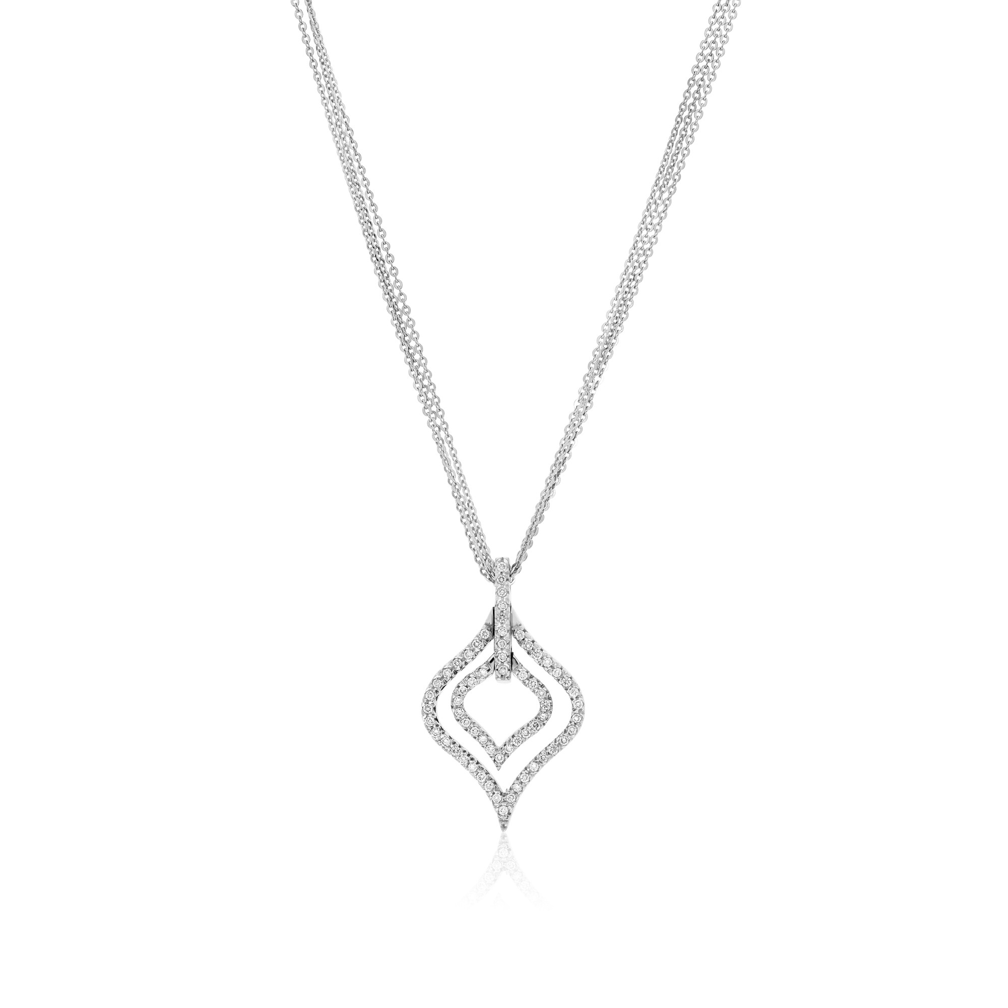 18kt white gold pendant necklace diamonds 0.35ct Alfieri & St. John - ALFIERI & ST. JOHN