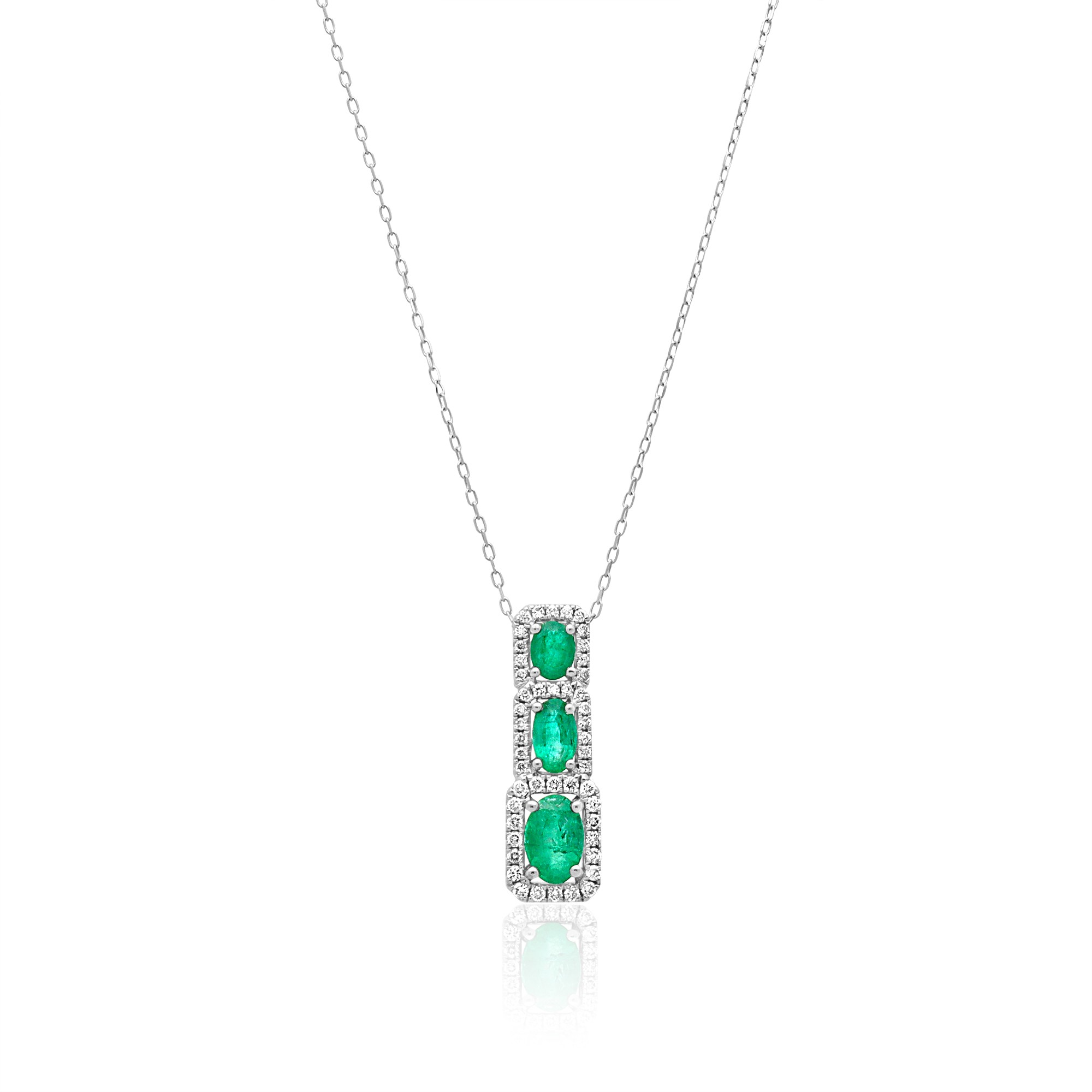 Collar colgante oro blanco 18kt diamantes esmeralda Alfieri & St. John - ALFIERI & ST. JOHN