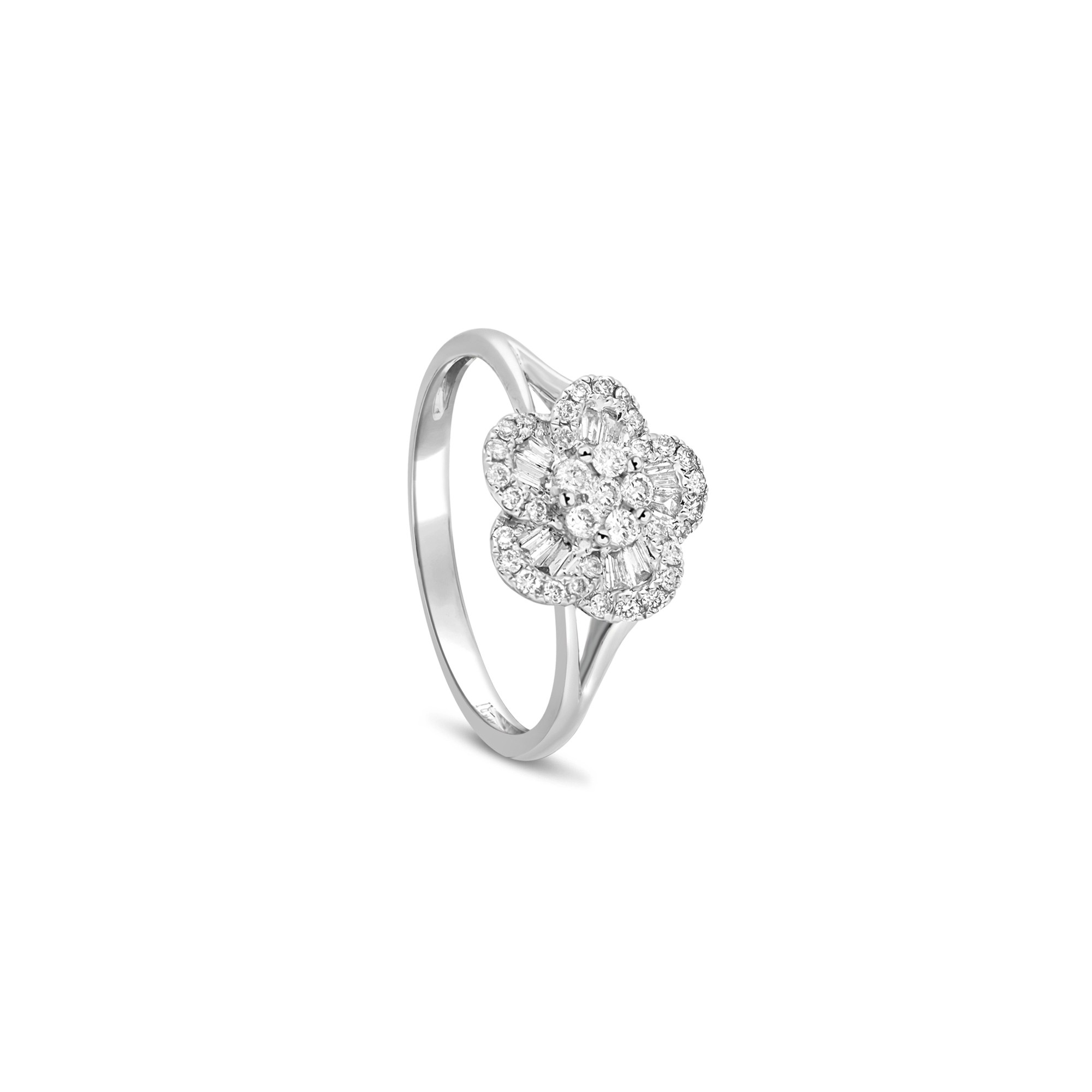 Anello fiore oro bianco 18kt diamanti bianchi misura 14 Alfieri & St. John - ALFIERI & ST. JOHN