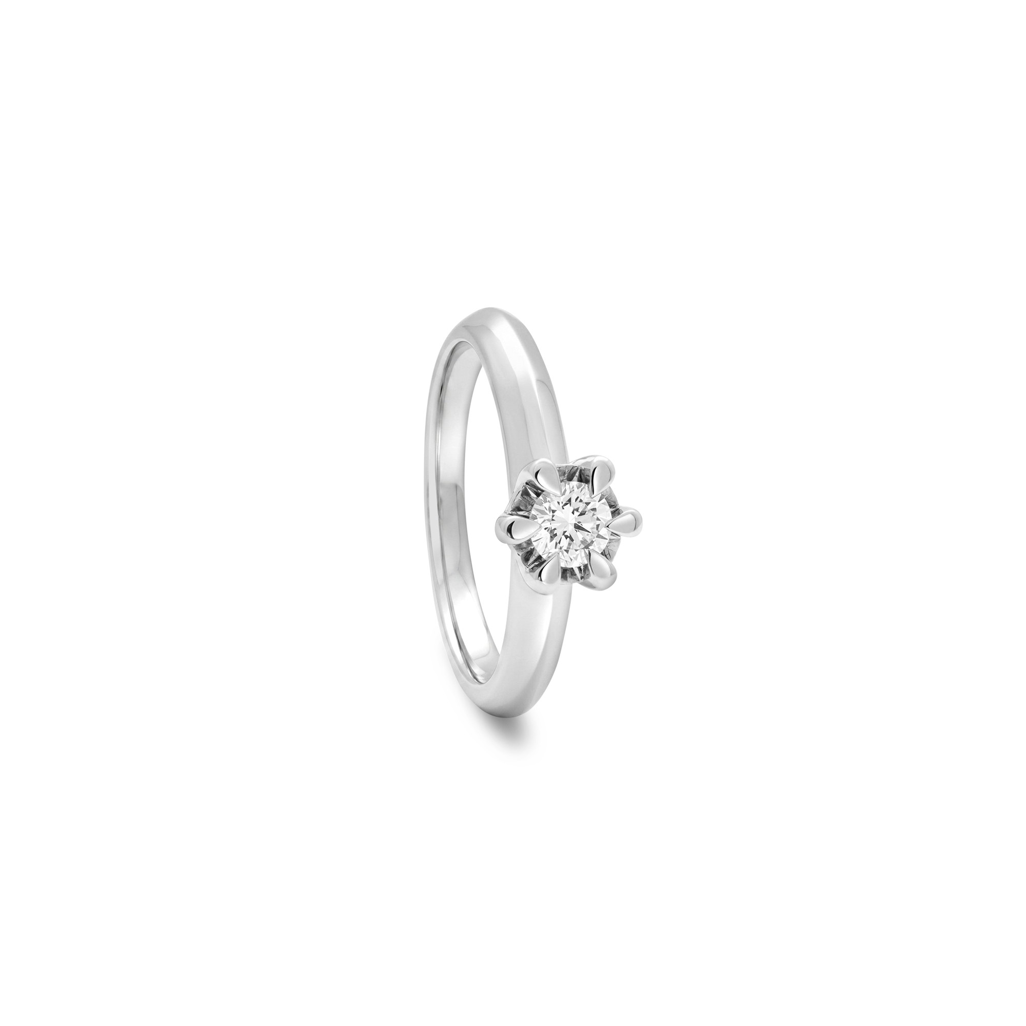 Anello solitario in oro bianco 9 kt con diamante 0,25 ct Luxury Milano misura 13 - LUXURY MILANO