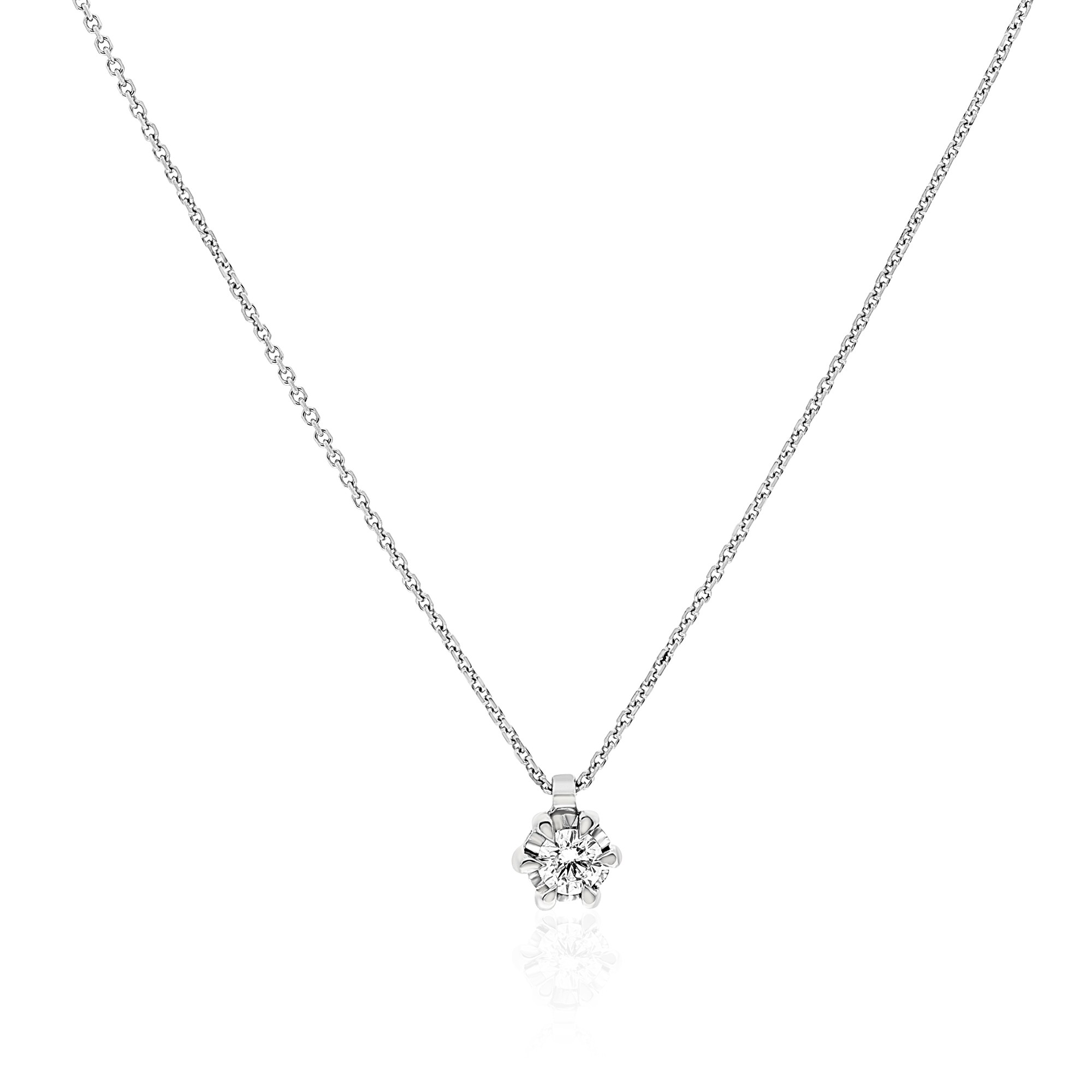 Light point necklace 9 kt white gold diamond 0.10 ct Luxury Milano - LUXURY MILANO