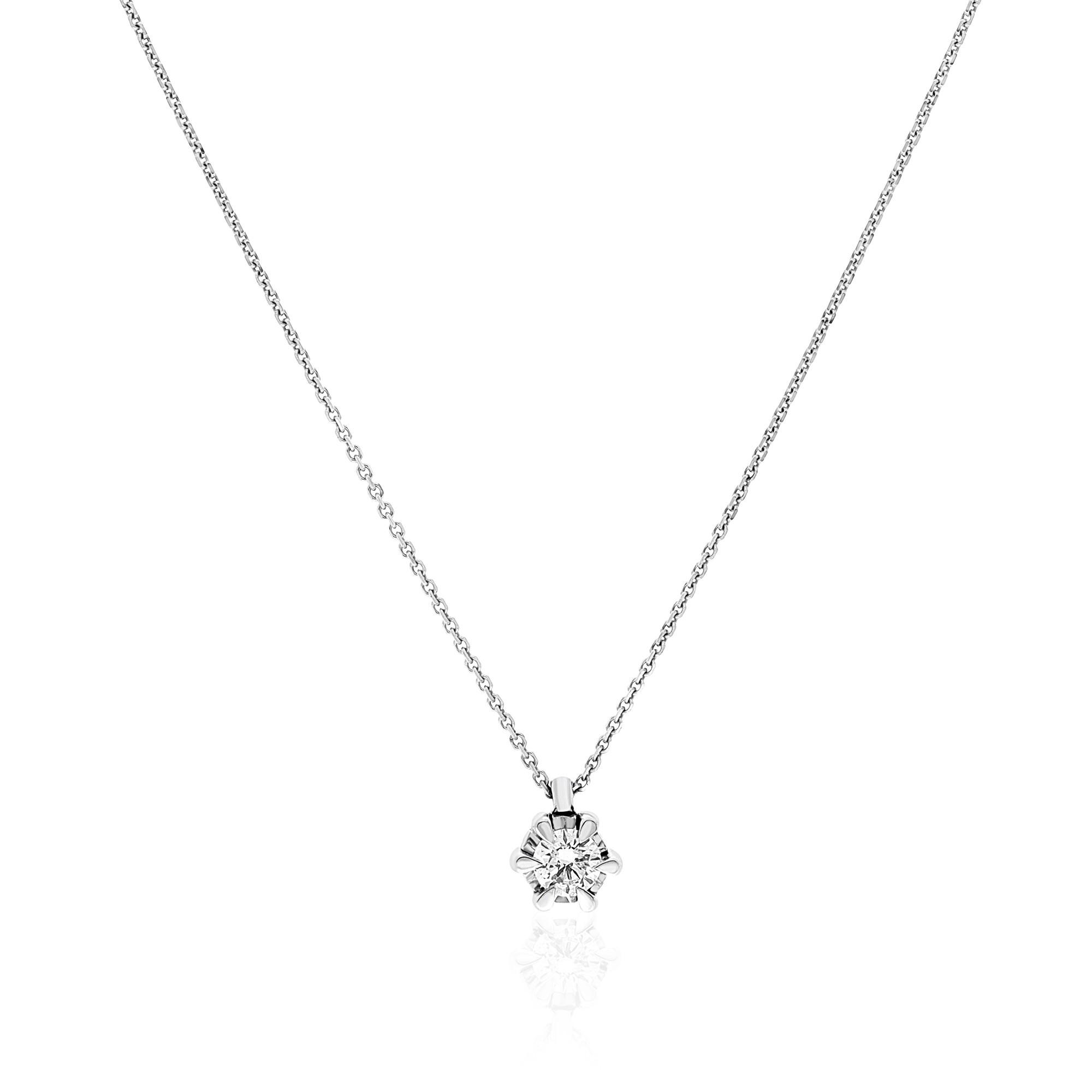 Light point necklace 9 kt white gold diamond 0.15 ct Luxury Milano - LUXURY MILANO