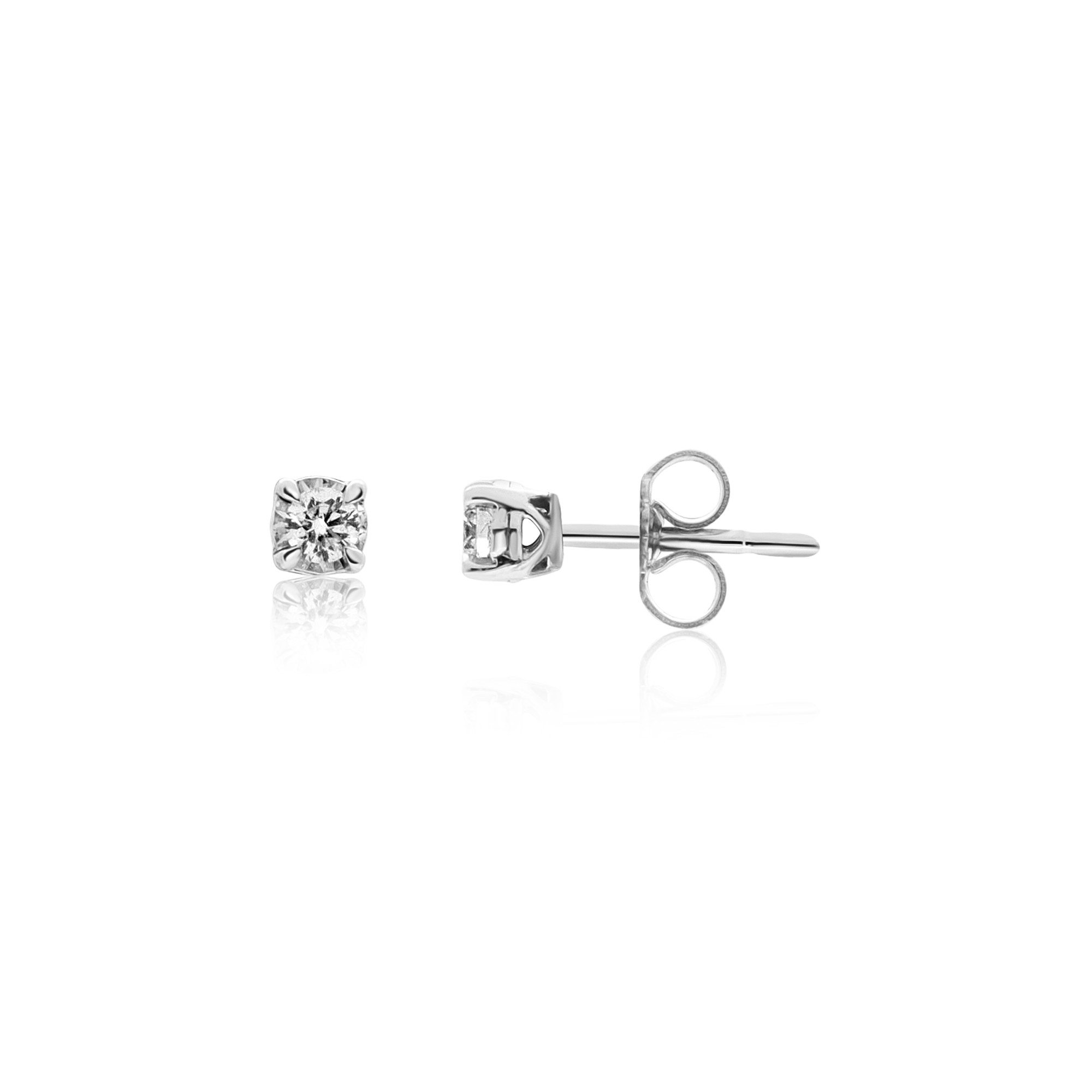 Orecchini punto luce in oro bianco 9 kt con diamanti 0,30 ct Luxury Milano - LUXURY MILANO