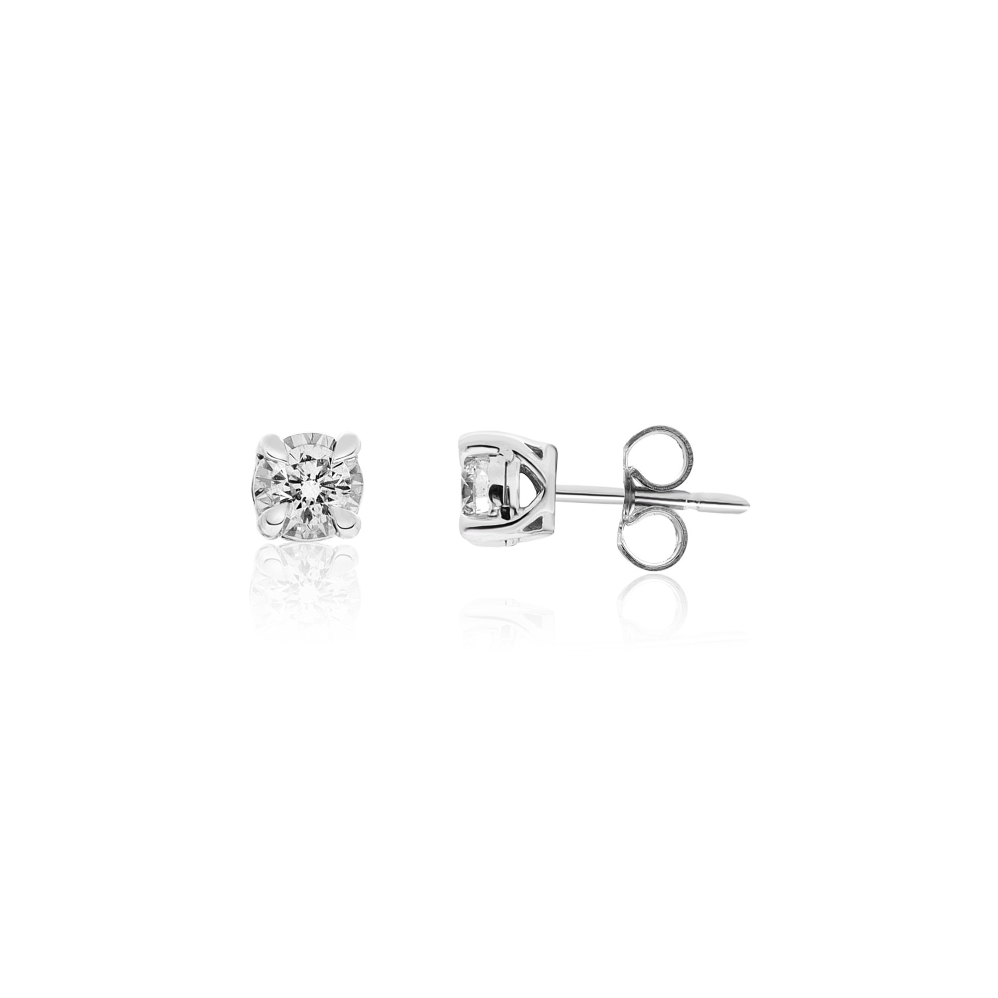 Orecchini punto luce in oro bianco 9 kt con diamanti 0,50 ct Luxury Milano - LUXURY MILANO
