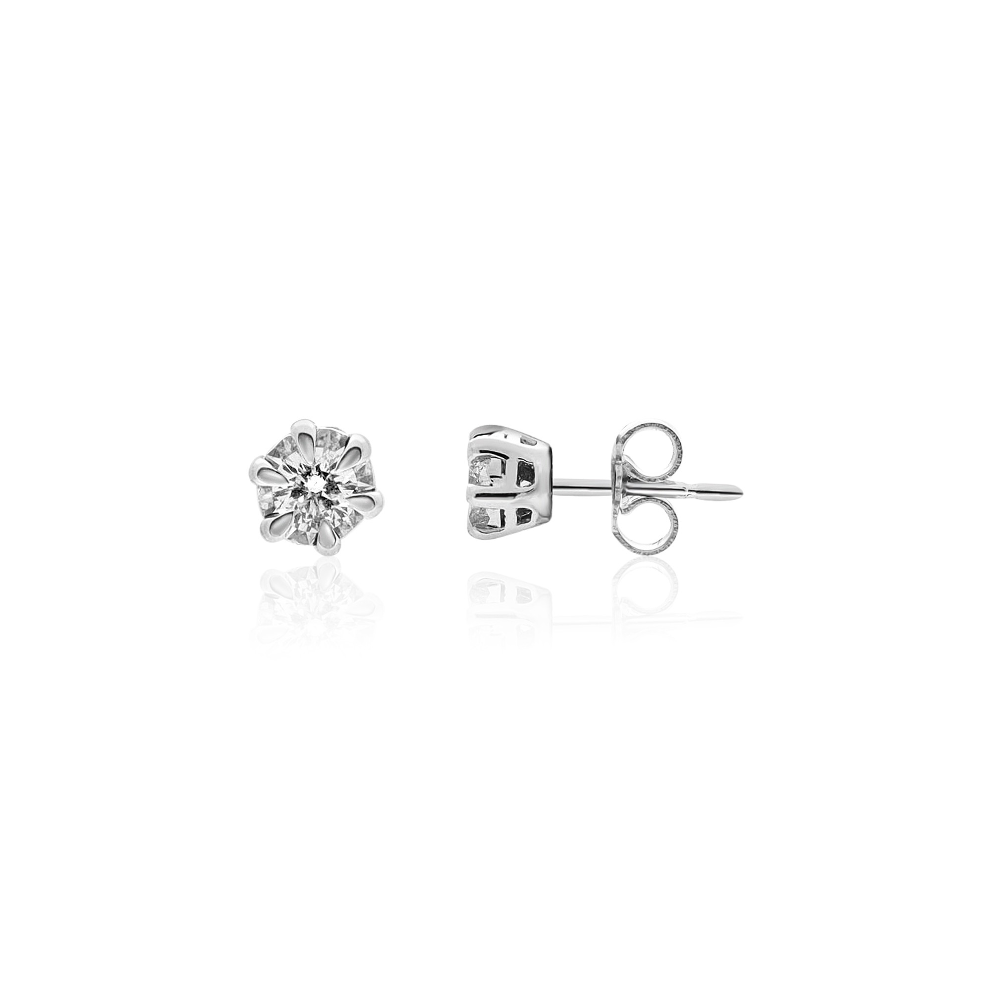 Orecchini punto luce in oro bianco 9 kt con diamanti 0,50 ct Luxury Milano - LUXURY MILANO