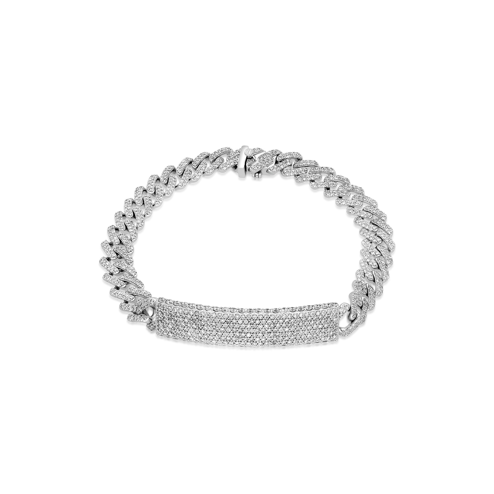 9 kt white gold bracelet pav&eacute; diamonds 5.54 ct Luxury Milano 18 cm - LUXURY MILANO