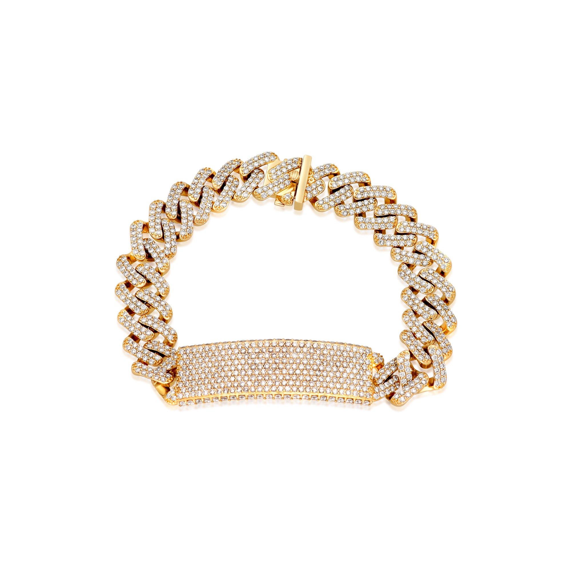 9 kt yellow gold bracelet pav&eacute; diamonds 8.63 ct Luxury Milano 19.5 cm - LUXURY MILANO