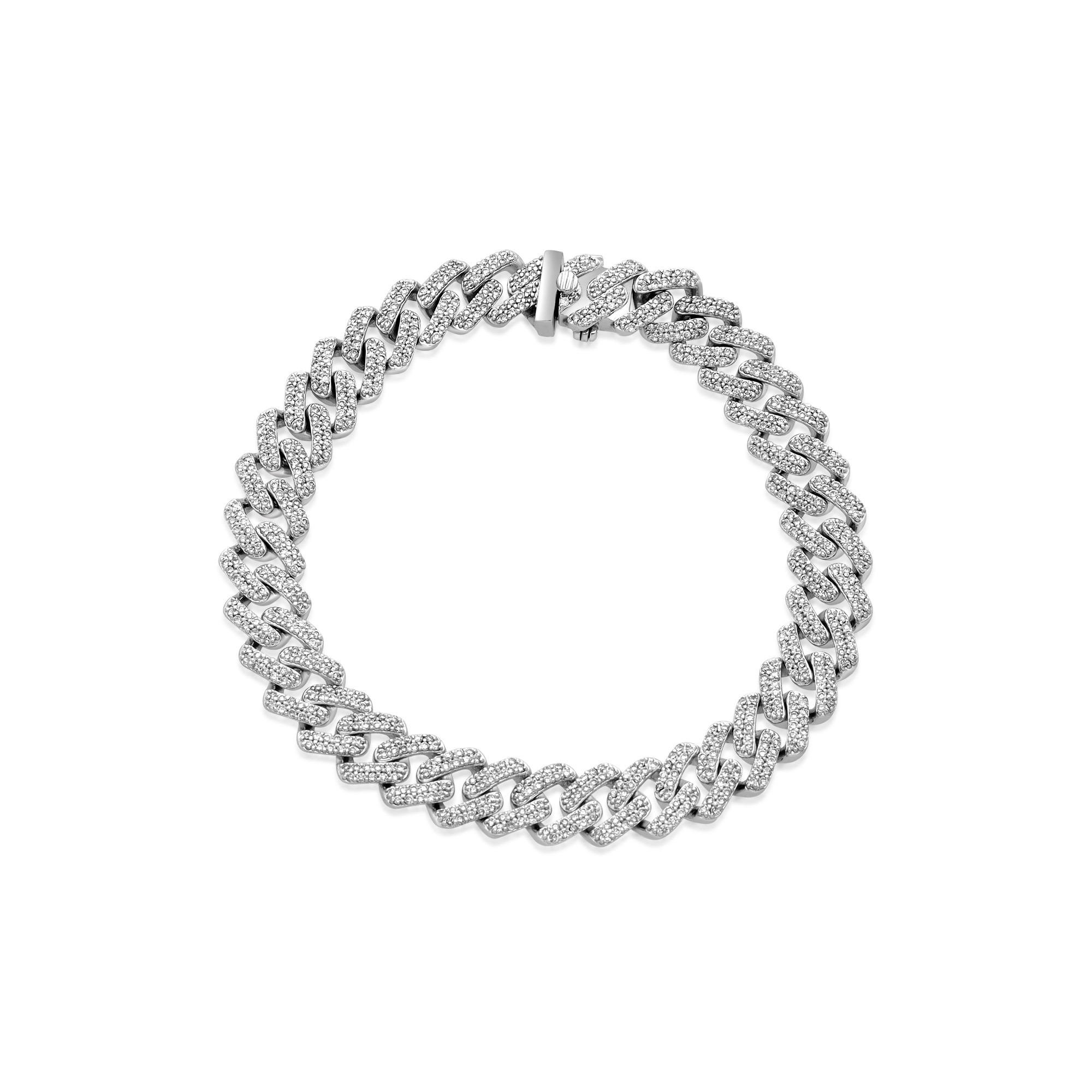 Grumetta bracelet in 9 kt white gold pav&eacute; diamonds 3.19 ct Luxury Milano 17.5 cm - LUXURY MILANO