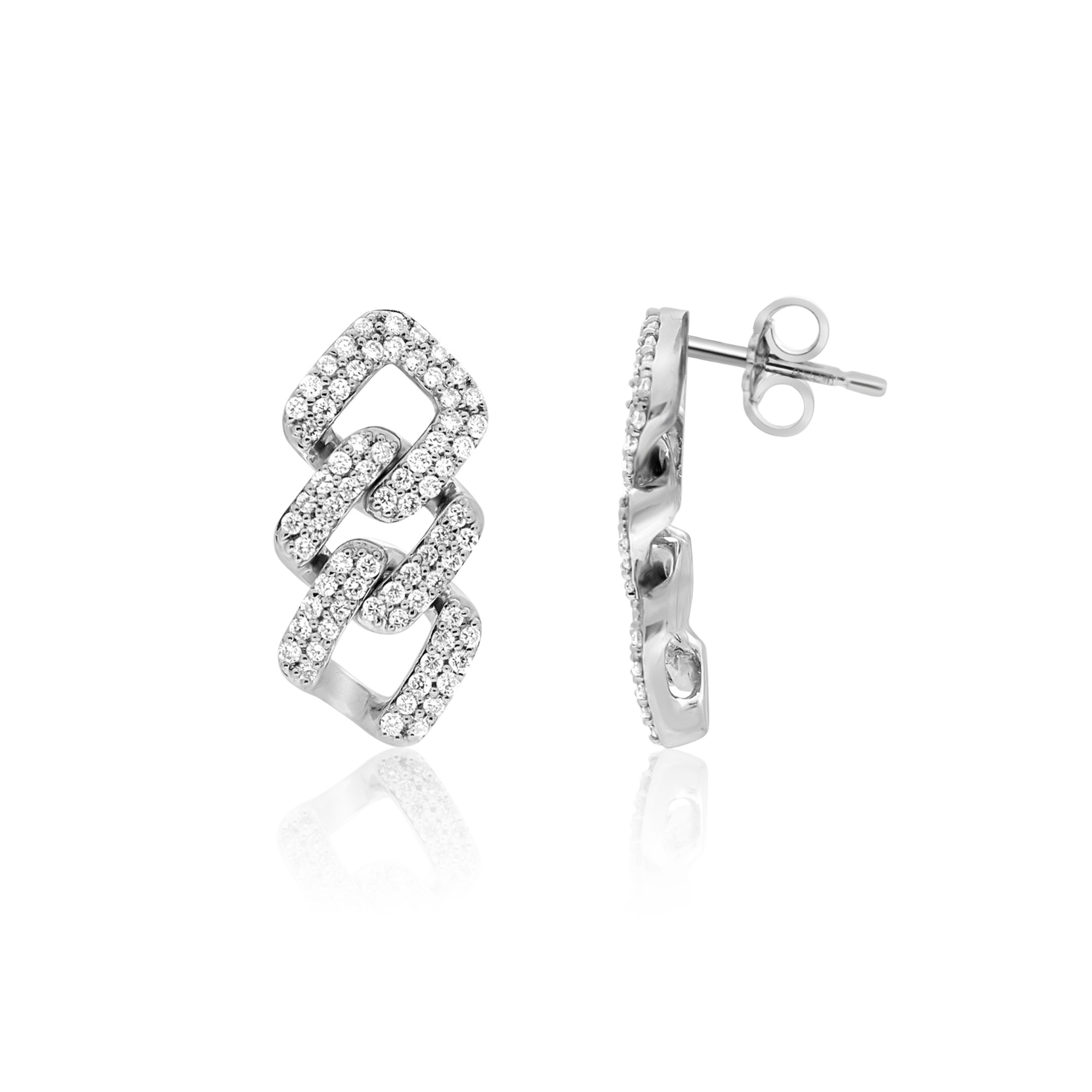 Dangling earrings in 9 kt white gold with diamonds 0.58 ct Luxury Milano - LUXURY MILANO