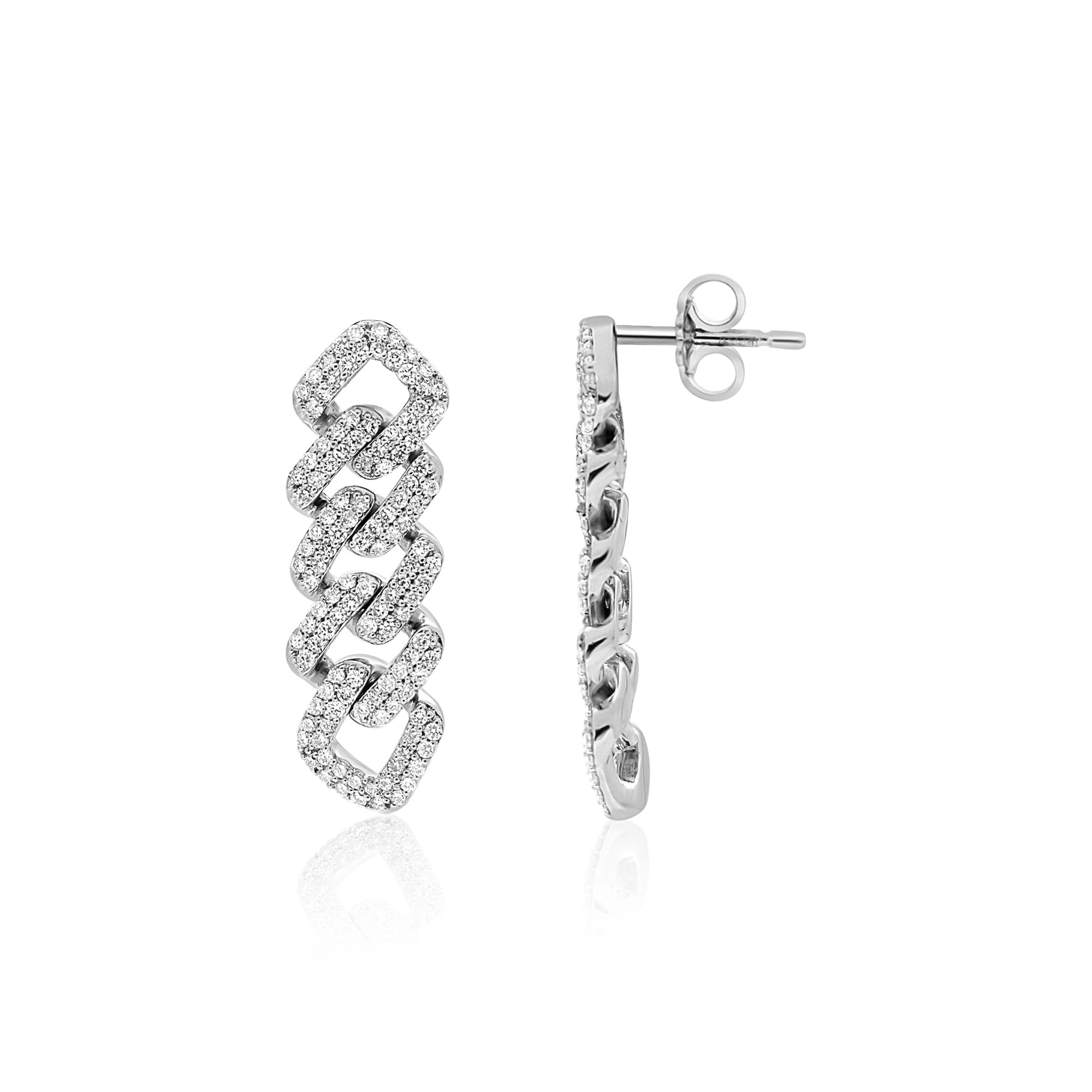 Orecchini pendenti in oro bianco 9 kt con diamanti 0,90 ct Luxury Milano - LUXURY MILANO