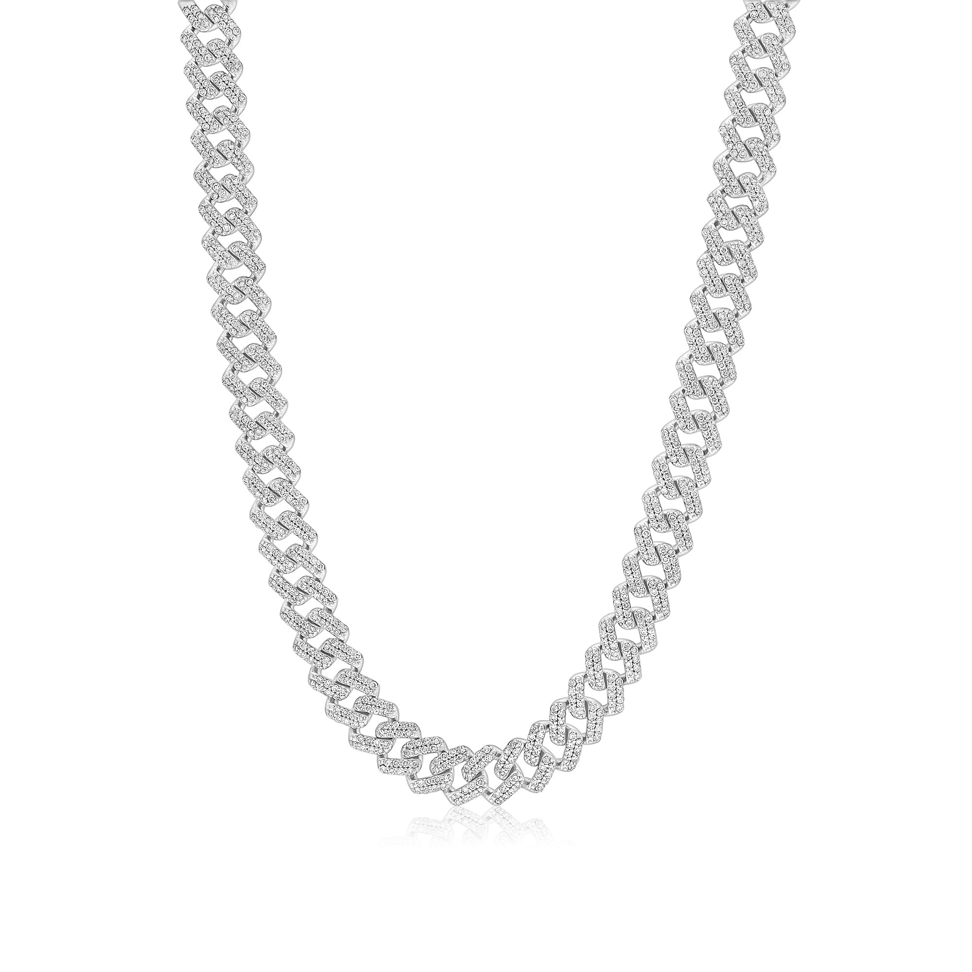 Collana grumetta in oro bianco 9 kt con diamanti 7,53 ct Luxury Milano 42 cm - LUXURY MILANO