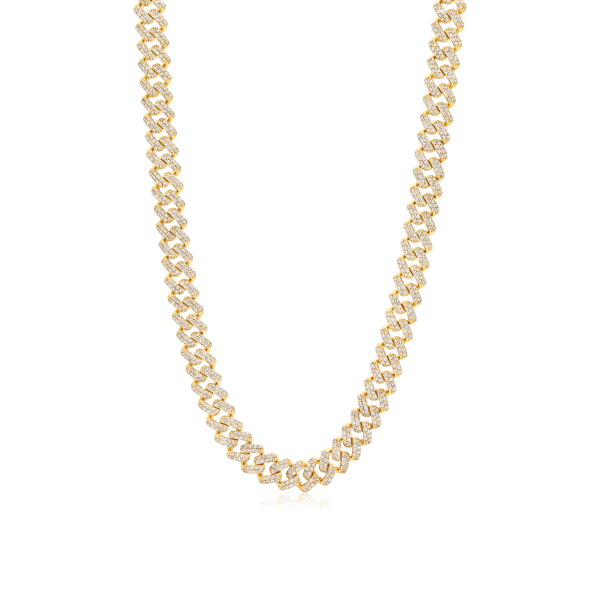 Grumetta necklace in 9 kt yellow gold pav&eacute; diamonds 8.74 ct Luxury Milano - LUXURY MILANO