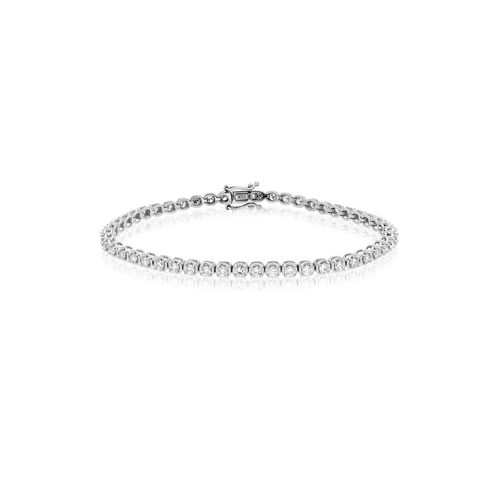 Tennis bracelet in 9 kt white gold diamonds 2 ct Luxury Milano - LUXURY MILANO