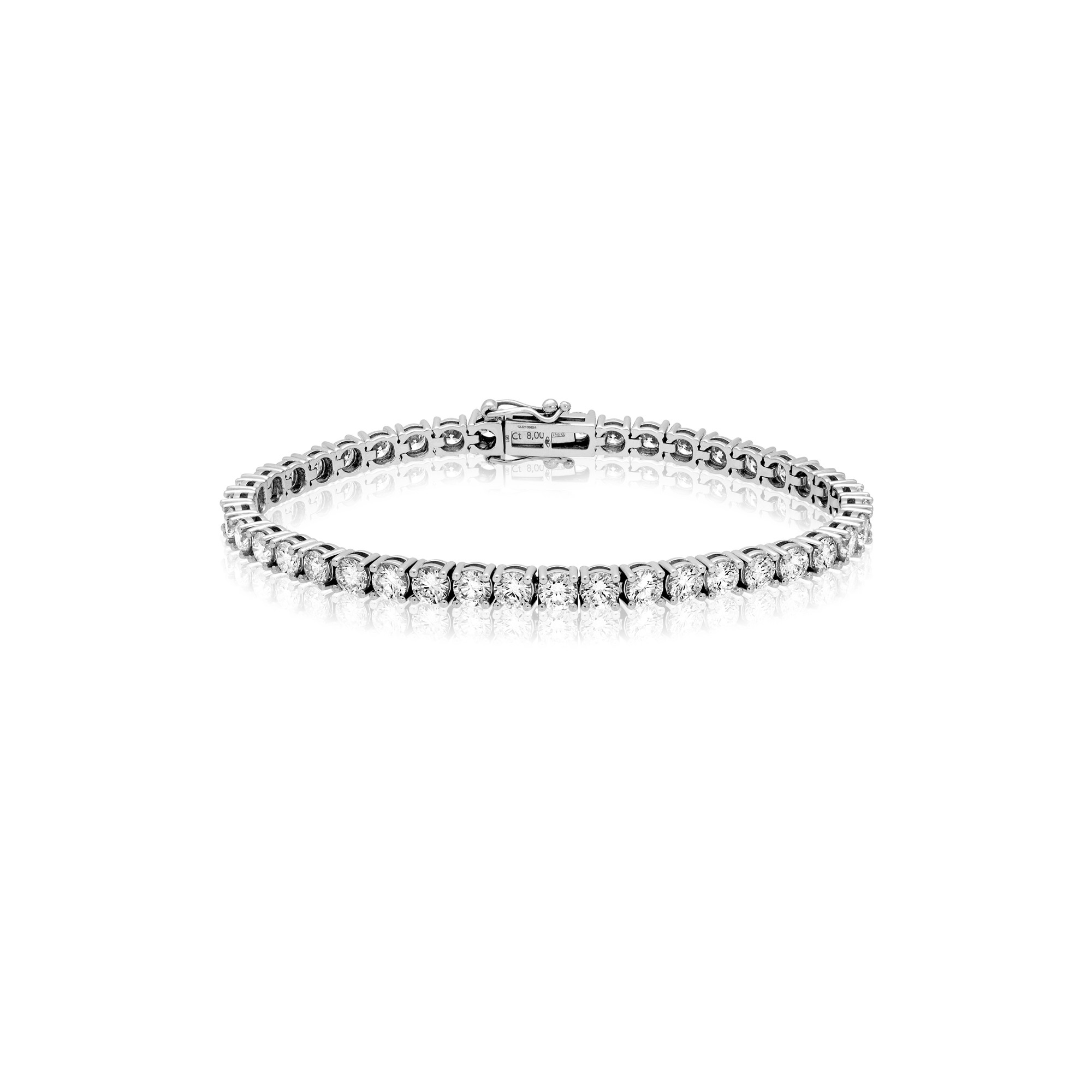 Tennis bracelet in 18 kt white gold with 8.03 ct diamonds Luxury Milano - LUXURY MILANO